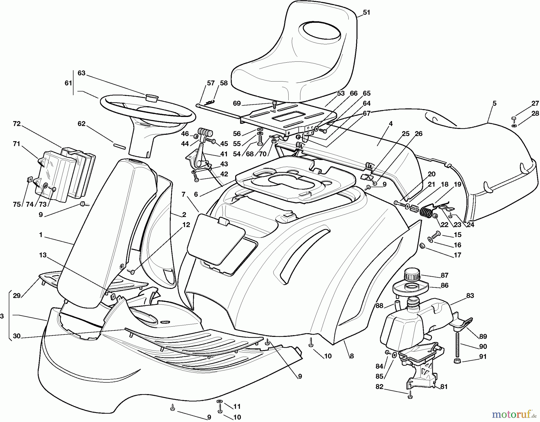  Dolmar Rasentraktoren RM7213H RM-72.13 H (2005) 2  KARROSSERIE