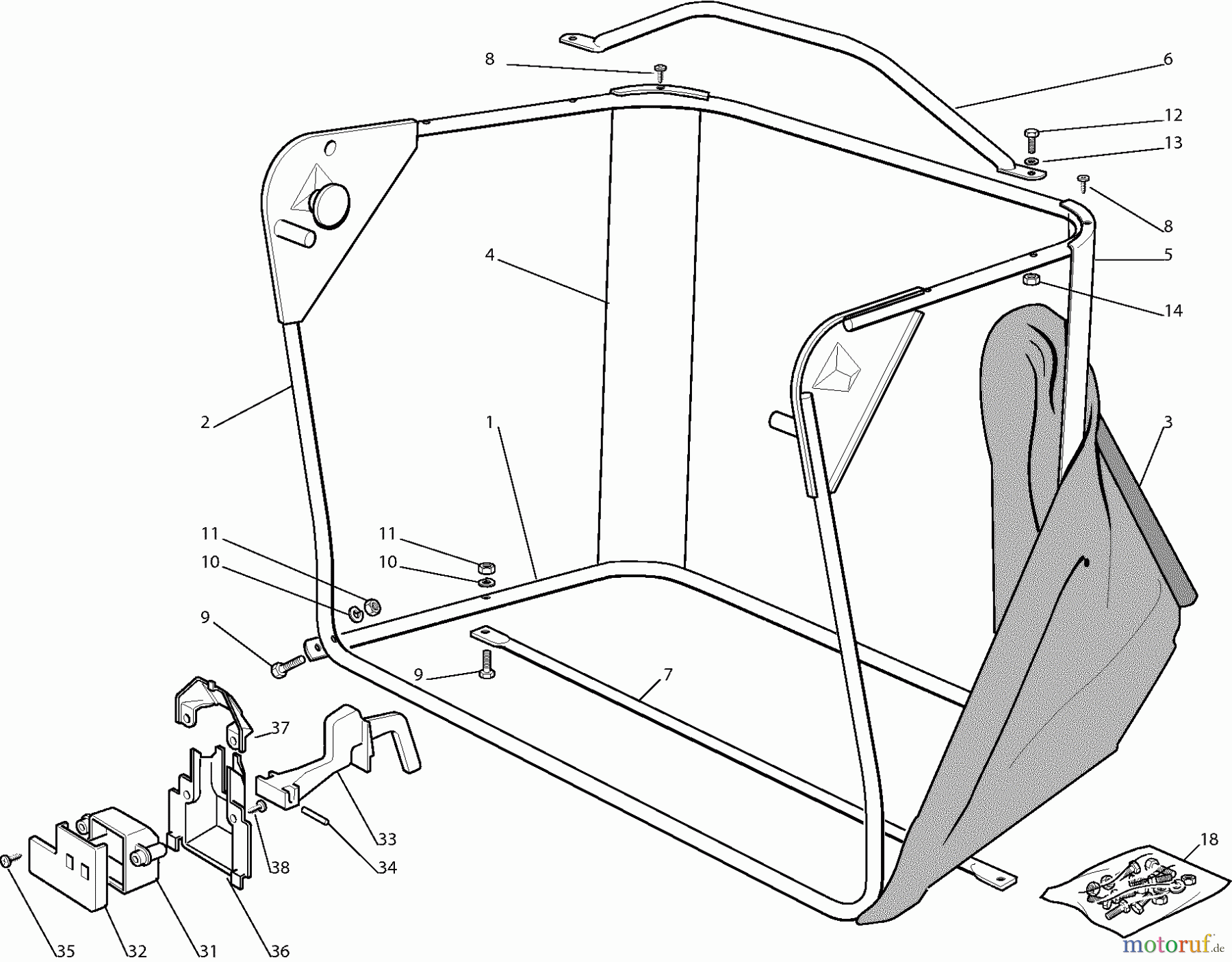  Dolmar Rasentraktoren RM7213H RM-72.13 H (2006) 10  Grasfangsack