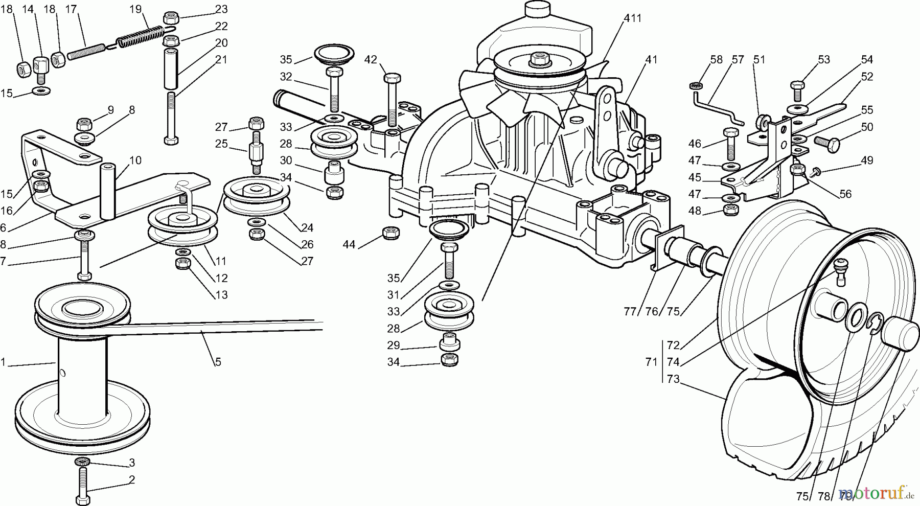  Dolmar Rasentraktoren TM9214H TM-92.14 H (2006) 6  Getriebe