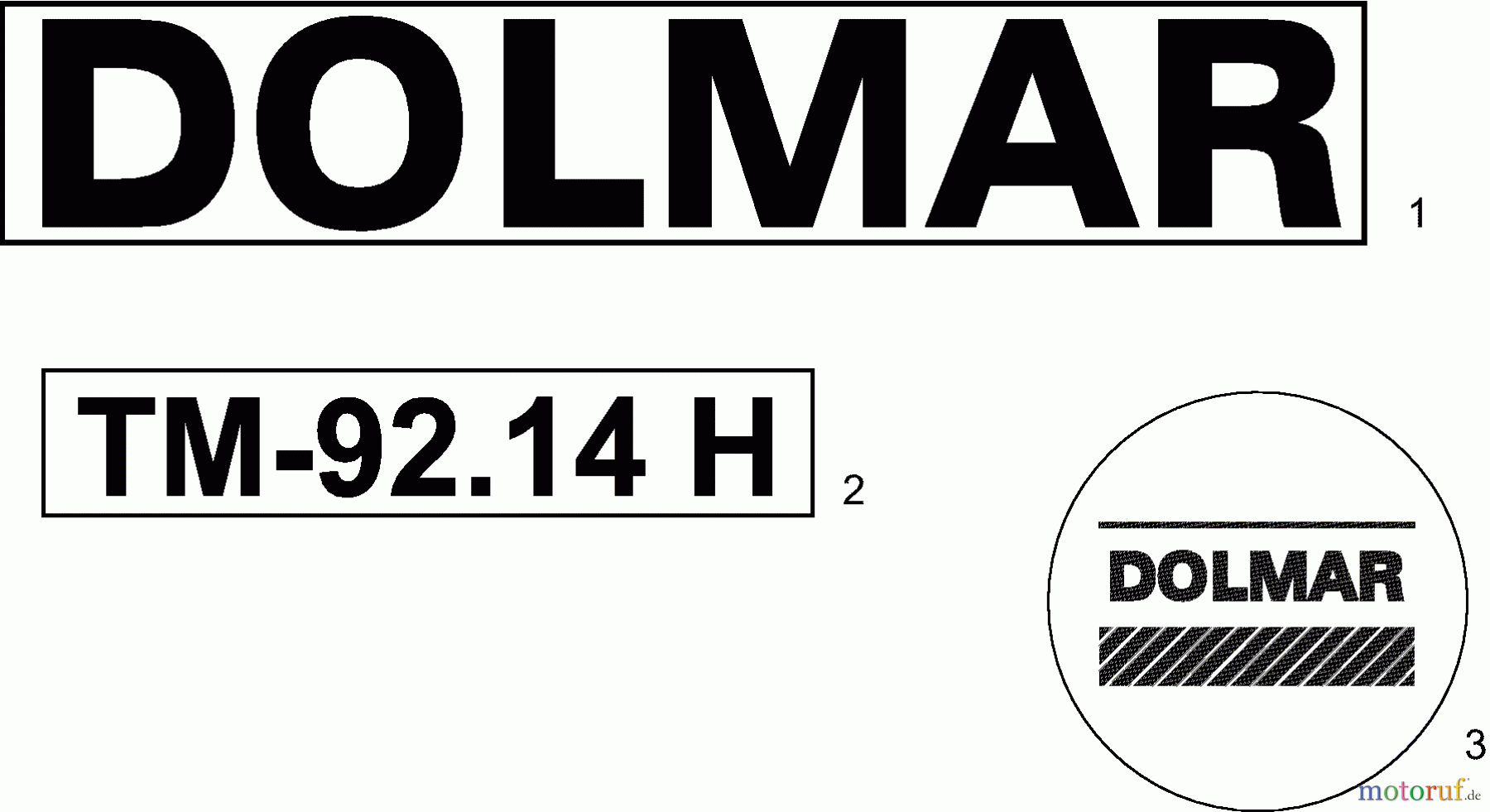  Dolmar Rasentraktoren TM9214H TM-92.14 H (2006) 15  AUFKLEBER