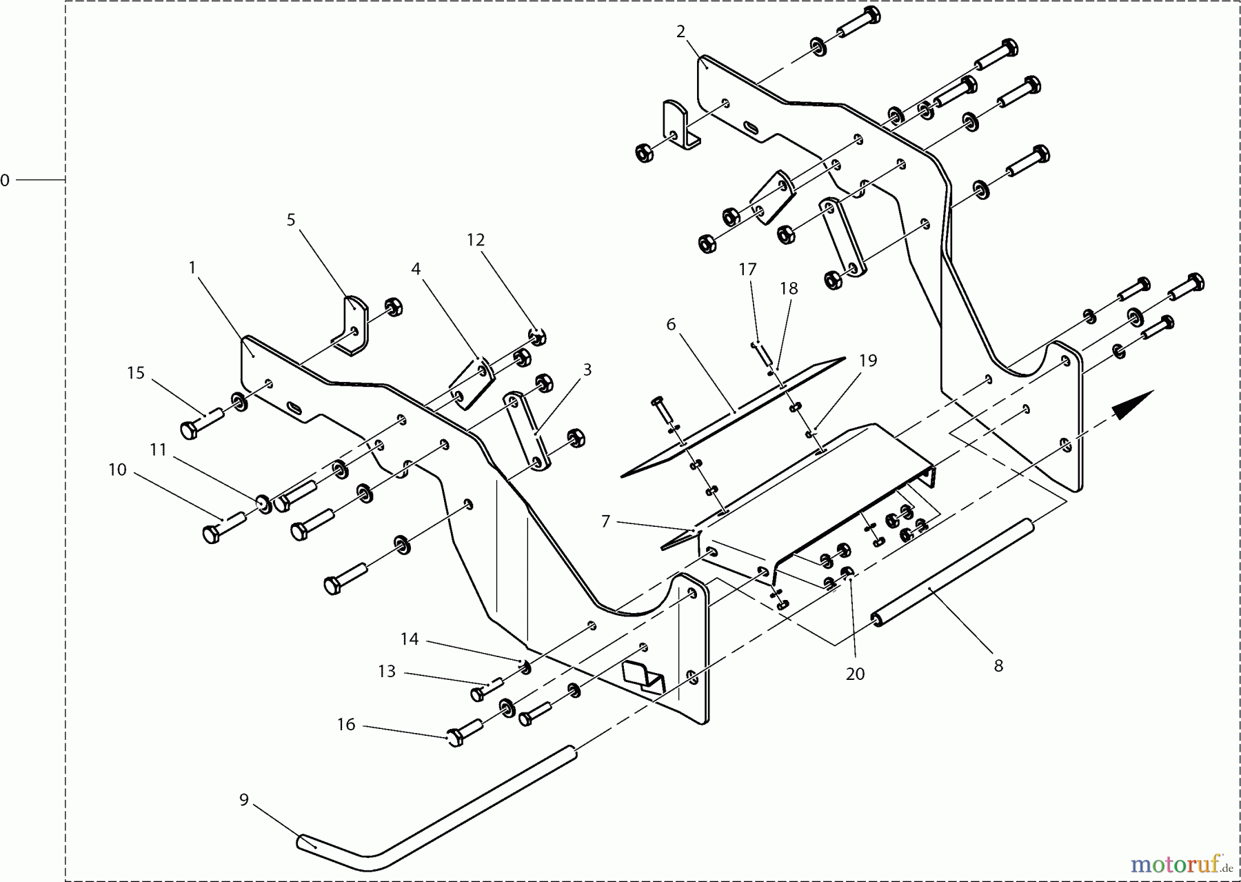 Dolmar Rasentraktoren Zubehör RS-120, TA-250, TK-420, TK-520, TS-125 1 Anbaurahmen (Basiswechsler) 92 cm