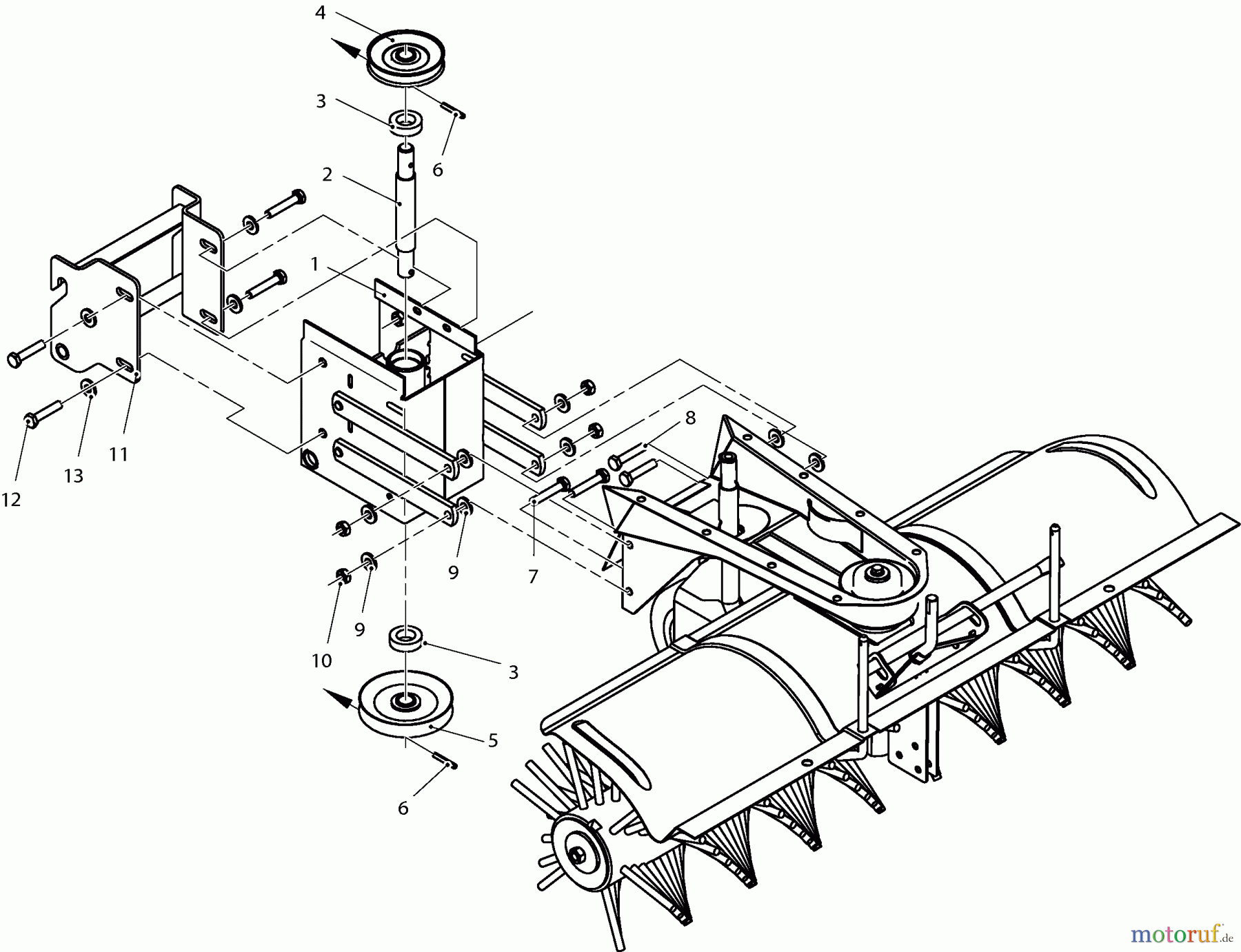 Dolmar Rasentraktoren Zubehör RS-120, TA-250, TK-420, TK-520, TS-125 13 TK-420 - Kehrmaschine (Basiswechsler)