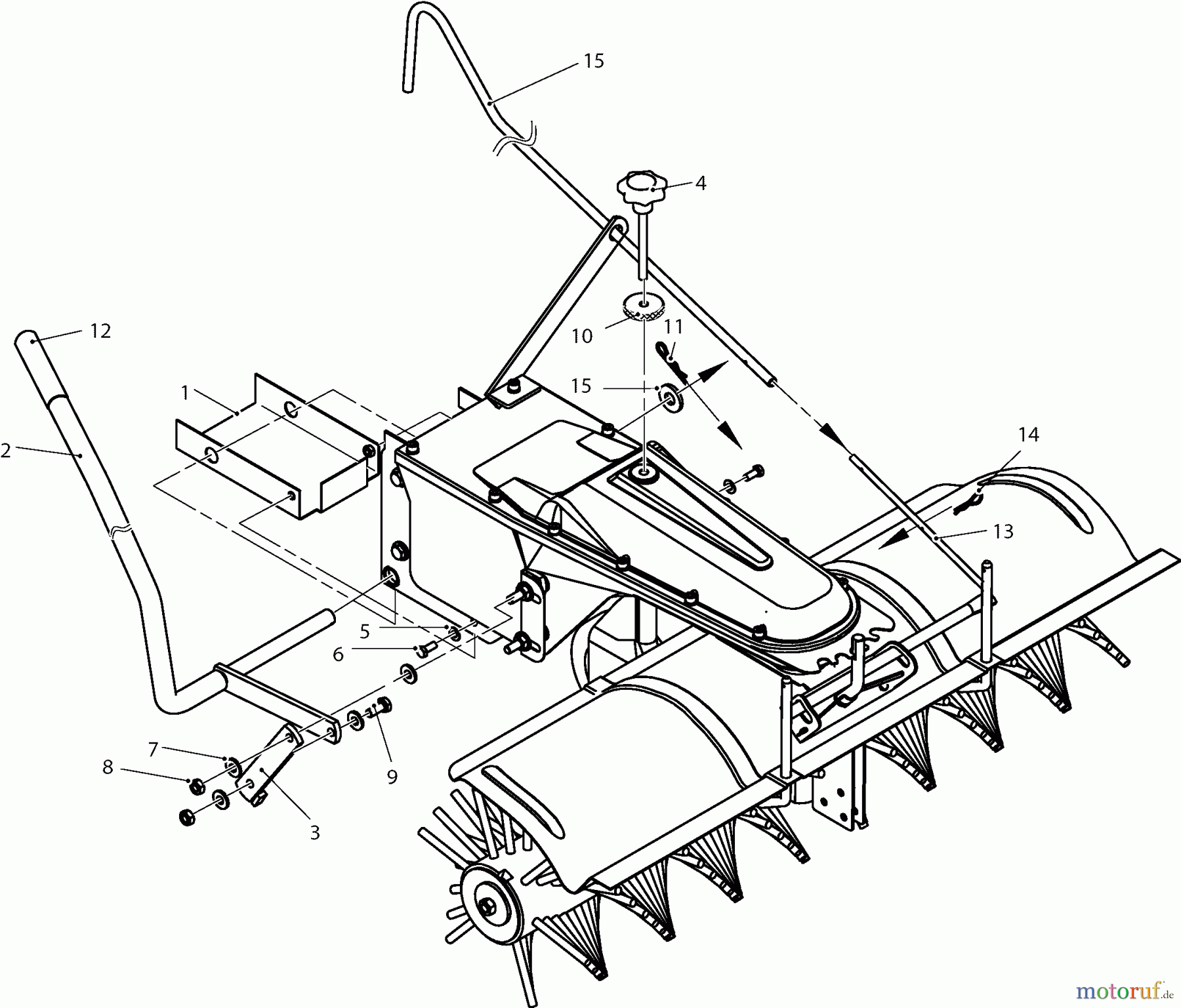 Dolmar Rasentraktoren Zubehör RS-120, TA-250, TK-420, TK-520, TS-125 15 TK-420 - Kehrmaschine (Basiswechsler)