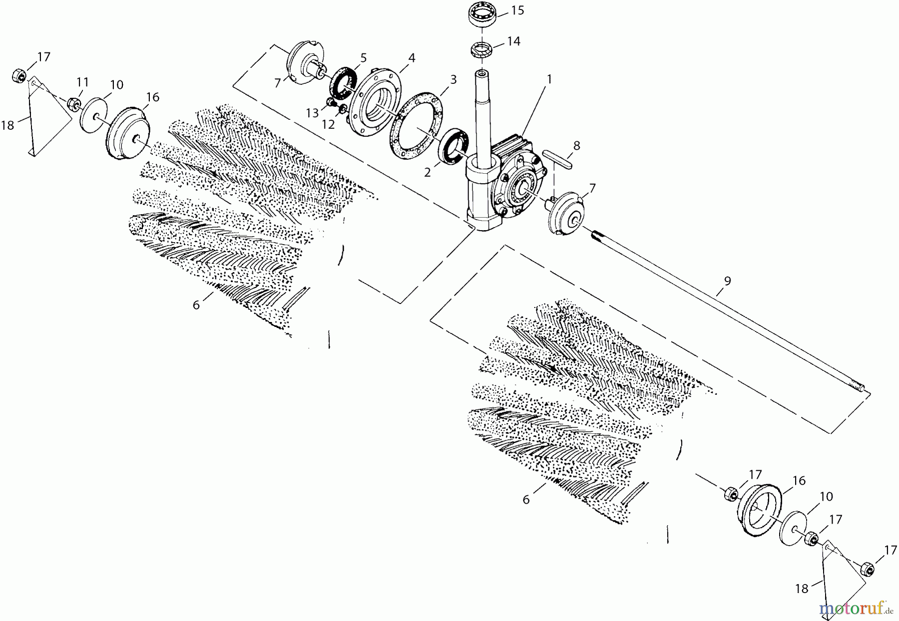 Dolmar Rasentraktoren Zubehör RS-120, TA-250, TK-420, TK-520, TS-125 17 TK-520 - Kehrmaschine (Schnellwechsler)