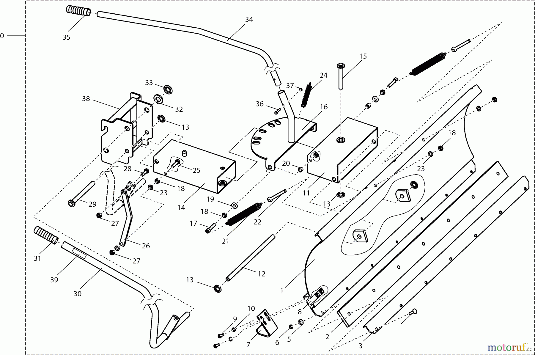 Dolmar Rasentraktoren Zubehör RS-120, TA-250, TK-420, TK-520, TS-125 22 RS-120 - Schneeräumschild (Basiswechsler)