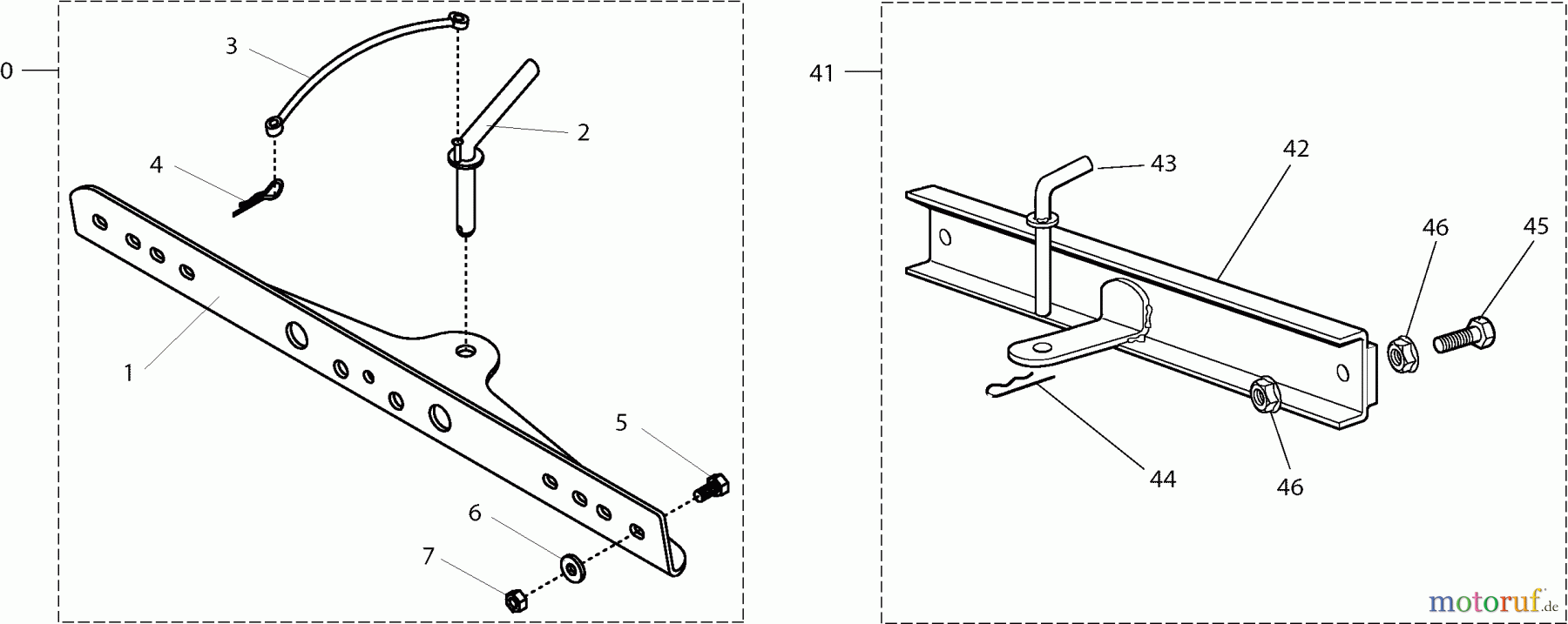 Dolmar Rasentraktoren Zubehör RS-120, TA-250, TK-420, TK-520, TS-125 27 Anhängerkupplung
