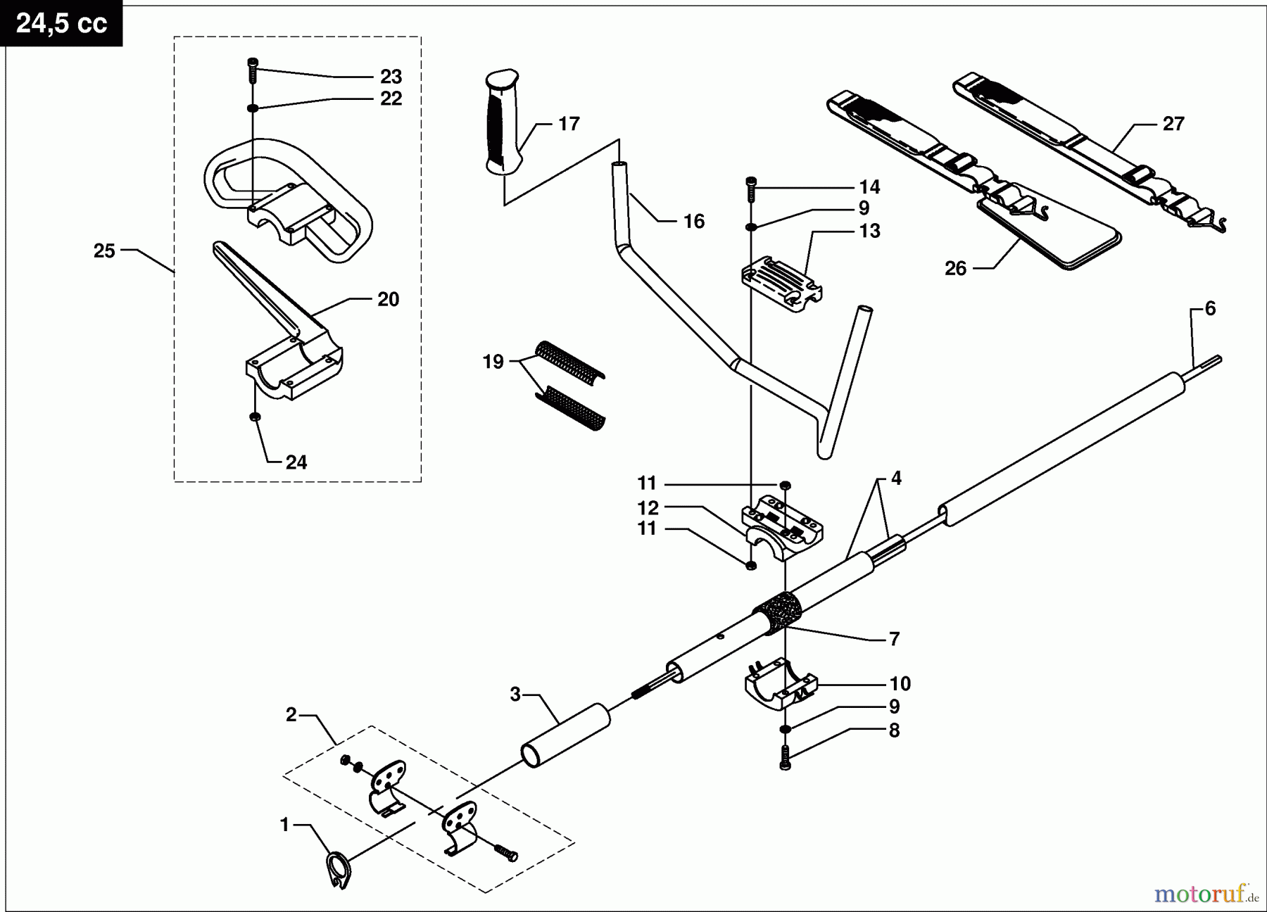  Dolmar Motorsensen & Trimmer Benzin 4-Takt MS-252.4 C 11  Hauptrohr, Handgriff