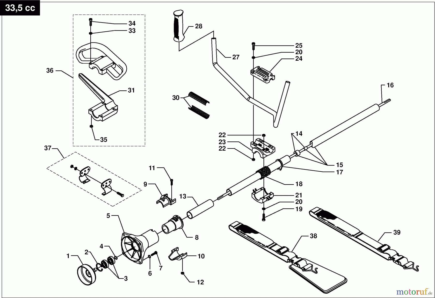  Dolmar Motorsensen & Trimmer Benzin 4-Takt MS-352.4 C 12  Hauptrohr, Handgriff