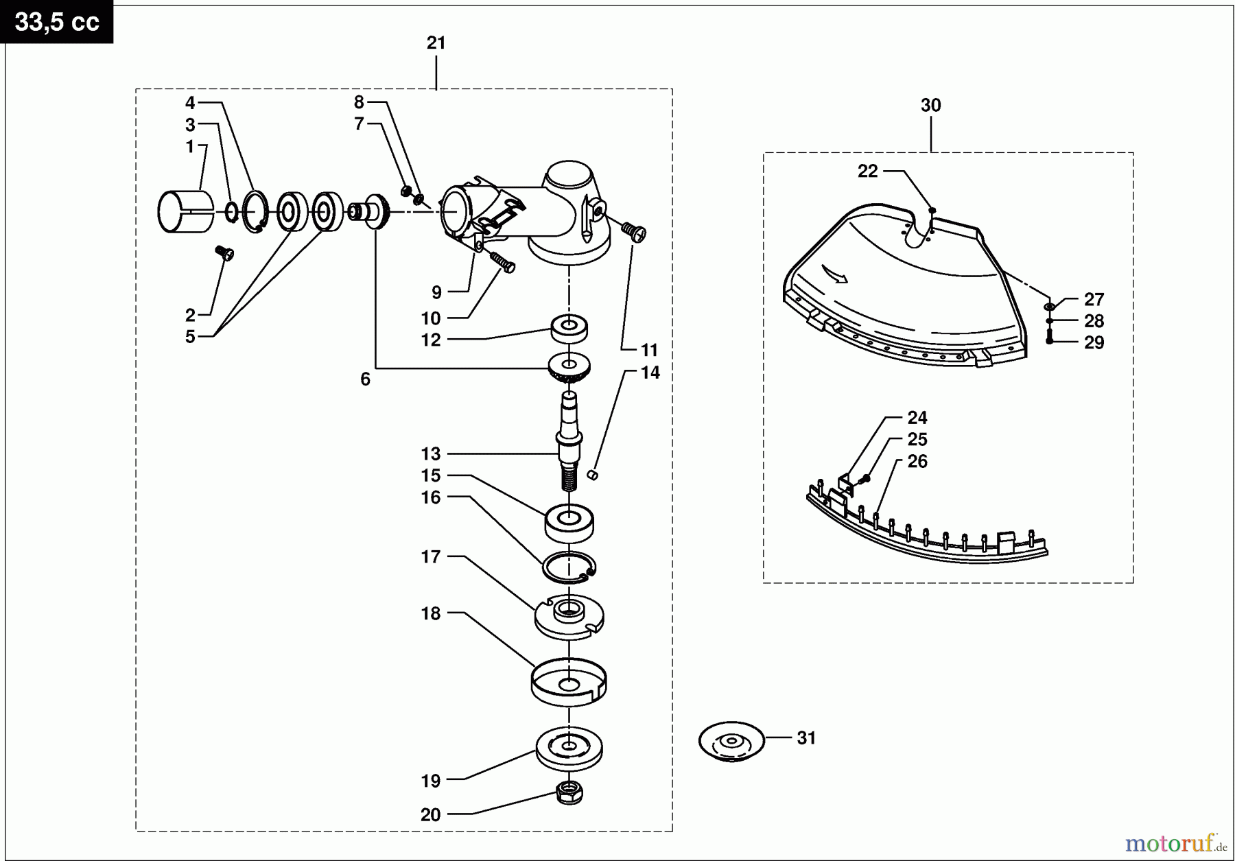  Dolmar Motorsensen & Trimmer Benzin 4-Takt MS-352.4 C 15  Schutzhaube, Winkelgetriebe