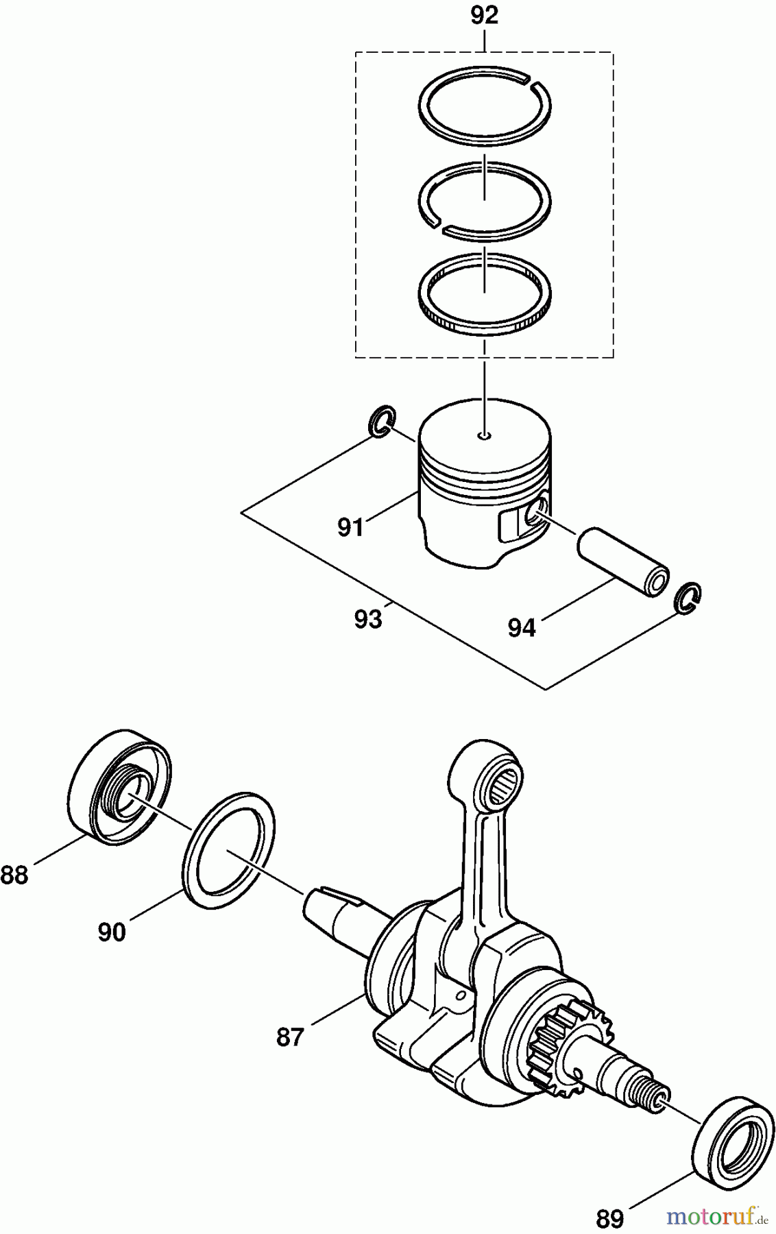  Dolmar Motorsensen & Trimmer Benzin 4-Takt MS-252.4 C 2  Kurbelwelle, Kolben
