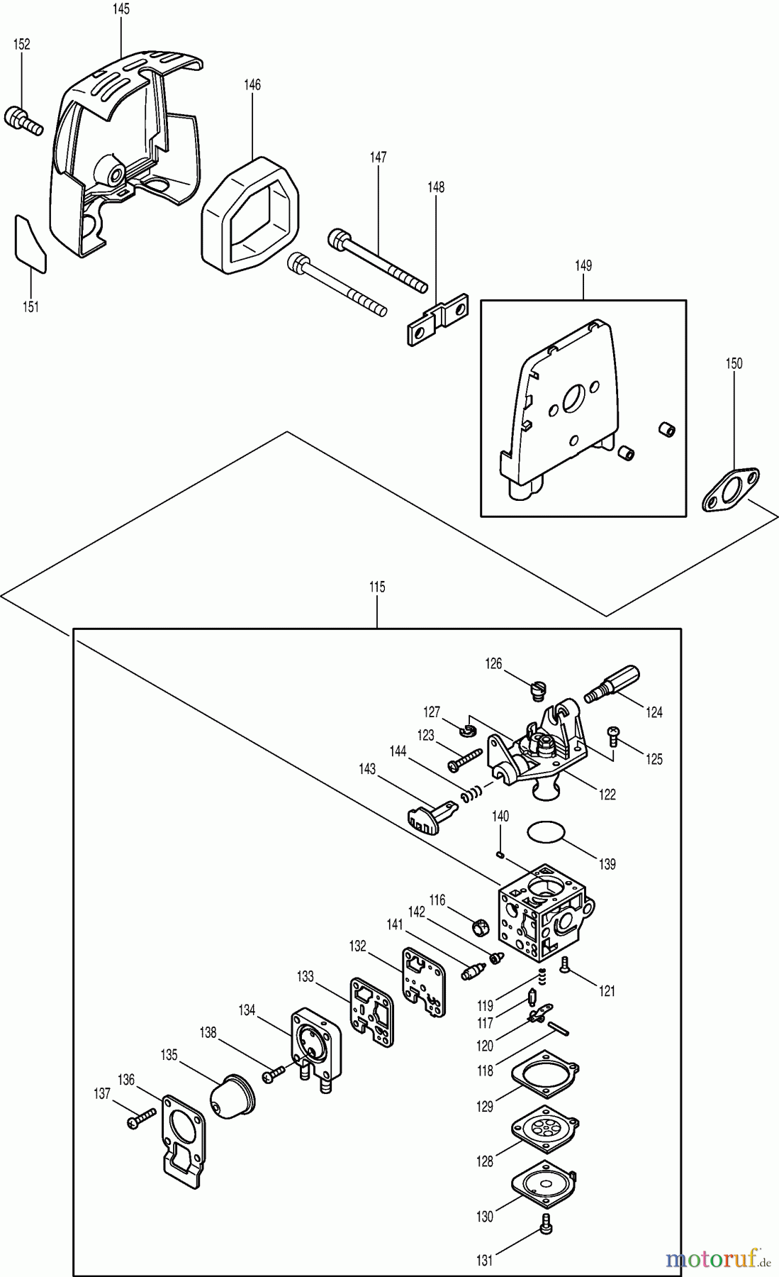 Dolmar Motorsensen & Trimmer Benzin 2-Takt MS-253 (USA) 4 Vergaser, Luftfilter
