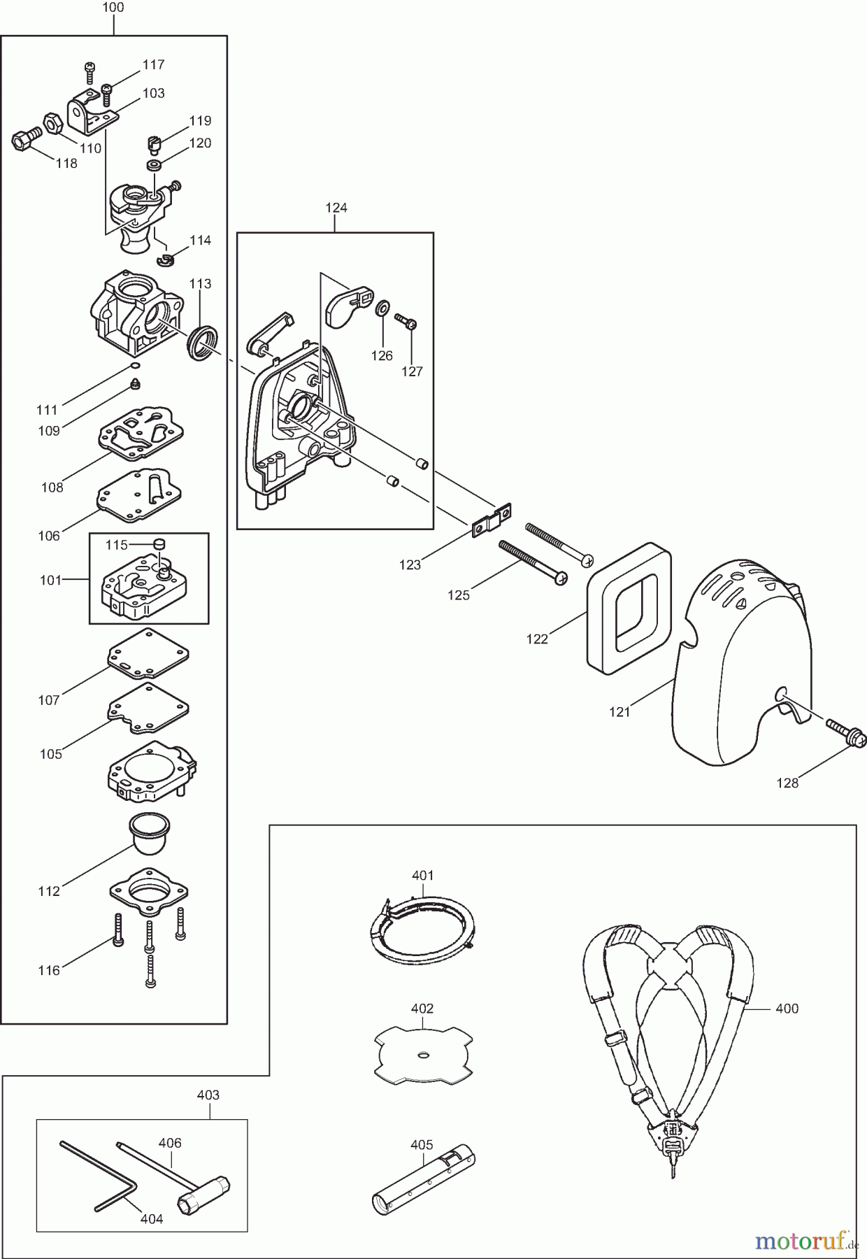  Dolmar Motorsensen & Trimmer Benzin 2-Takt MS-3200 (USA) 3  Vergaser, Luftfilter, Zubehör