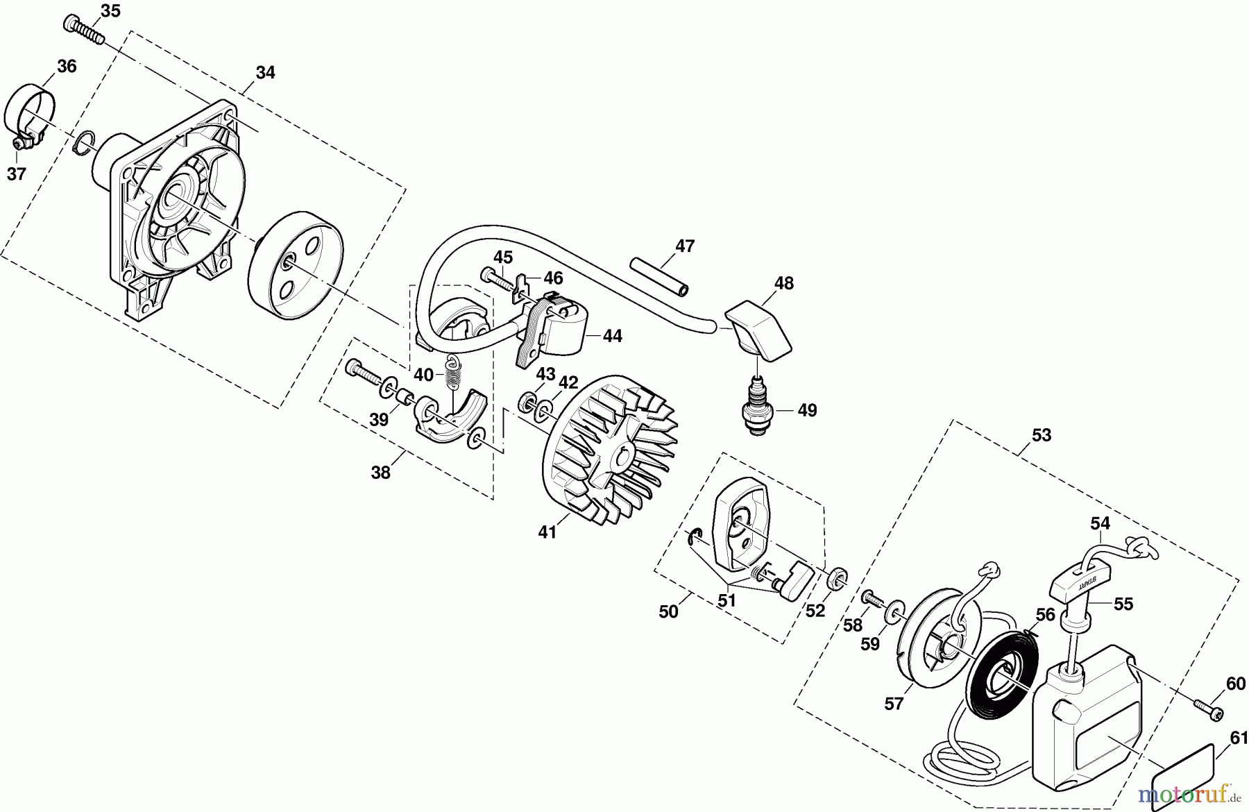 Dolmar Motorsensen & Trimmer Benzin 2-Takt MS-400 2 Kupplung, Zündelektronik, Anwerfvorrichtung