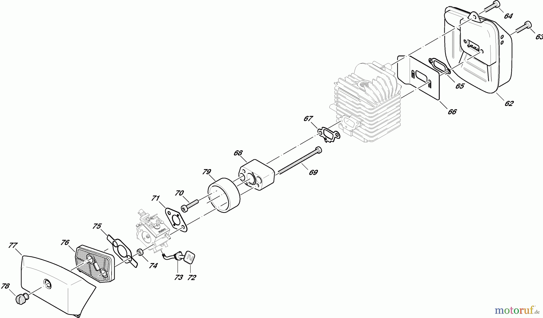 Dolmar Motorsensen & Trimmer Benzin 2-Takt MS-340 3 Schalldämpfer, Luftfilter