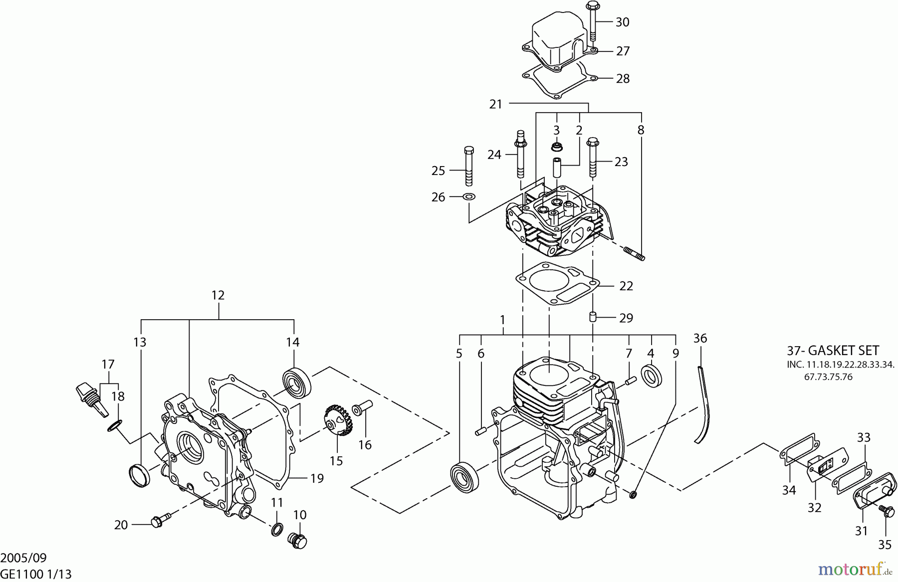 Dolmar Stromerzeuger GE-1100 1  Kurbelgehäuse, Zylinder