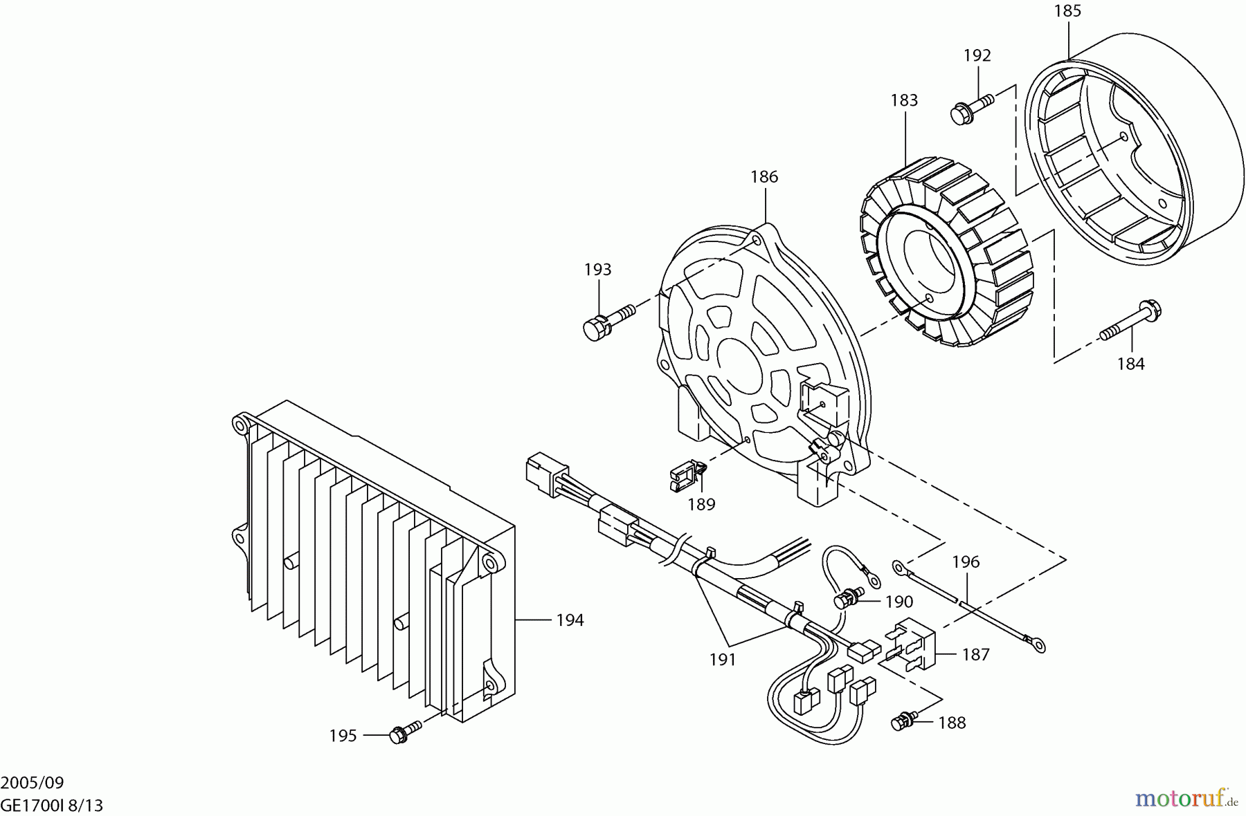  Dolmar Stromerzeuger GE-1700 I 8  Rotor, Stator, Inverter