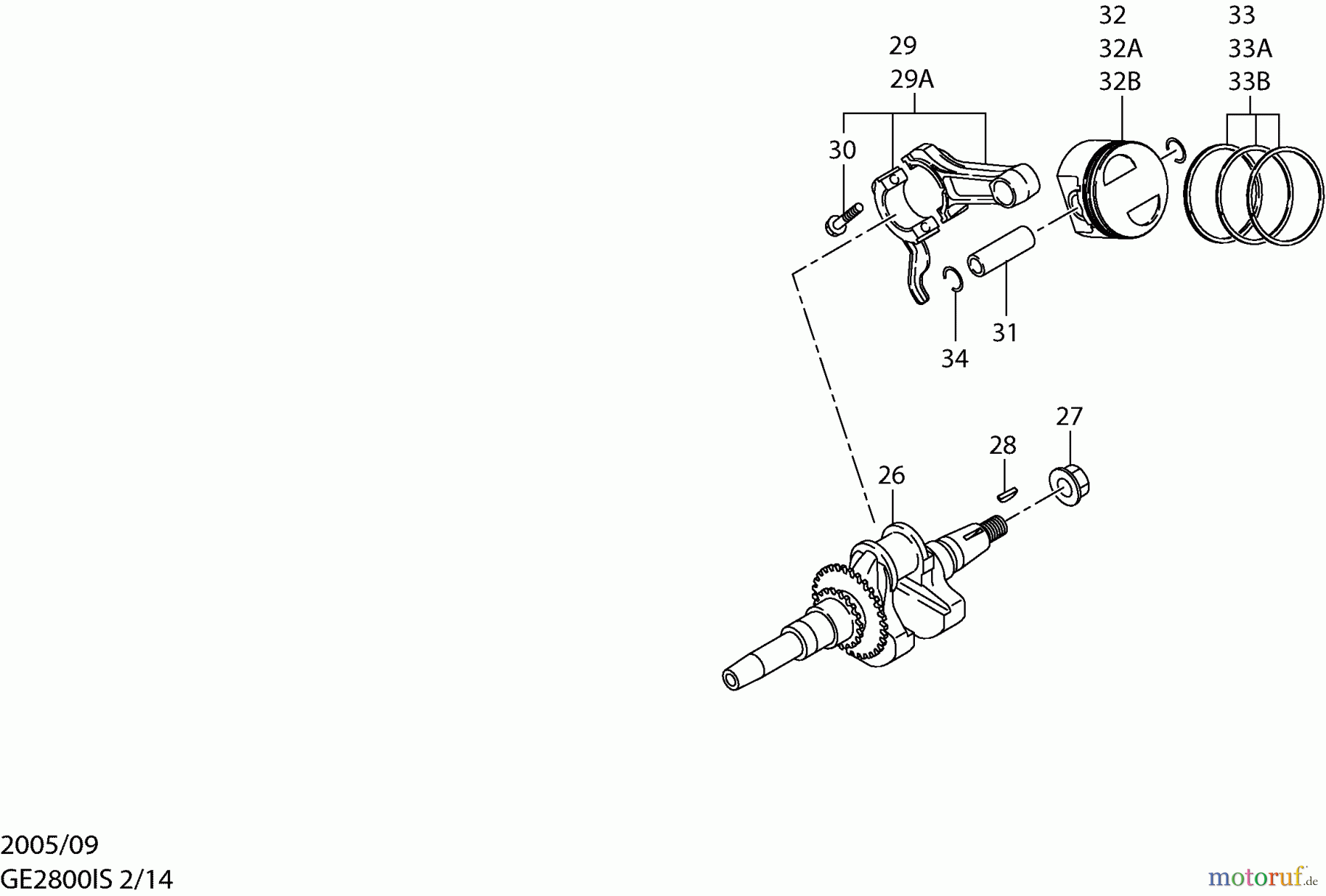  Dolmar Stromerzeuger GE-2800 IS 2  Kurbelwelle, Kolben