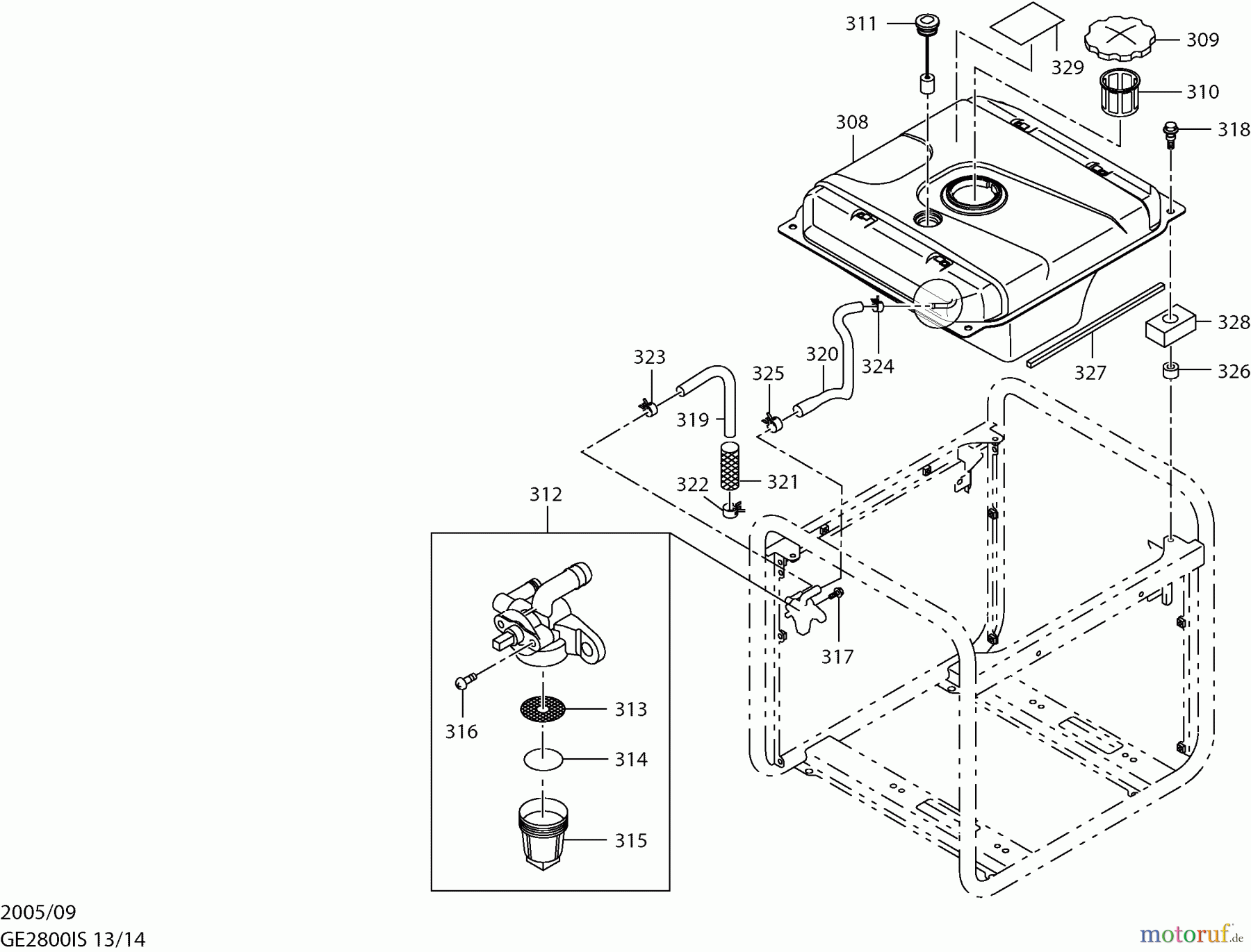  Dolmar Stromerzeuger GE-2800 IS 13  Kraftstofftank