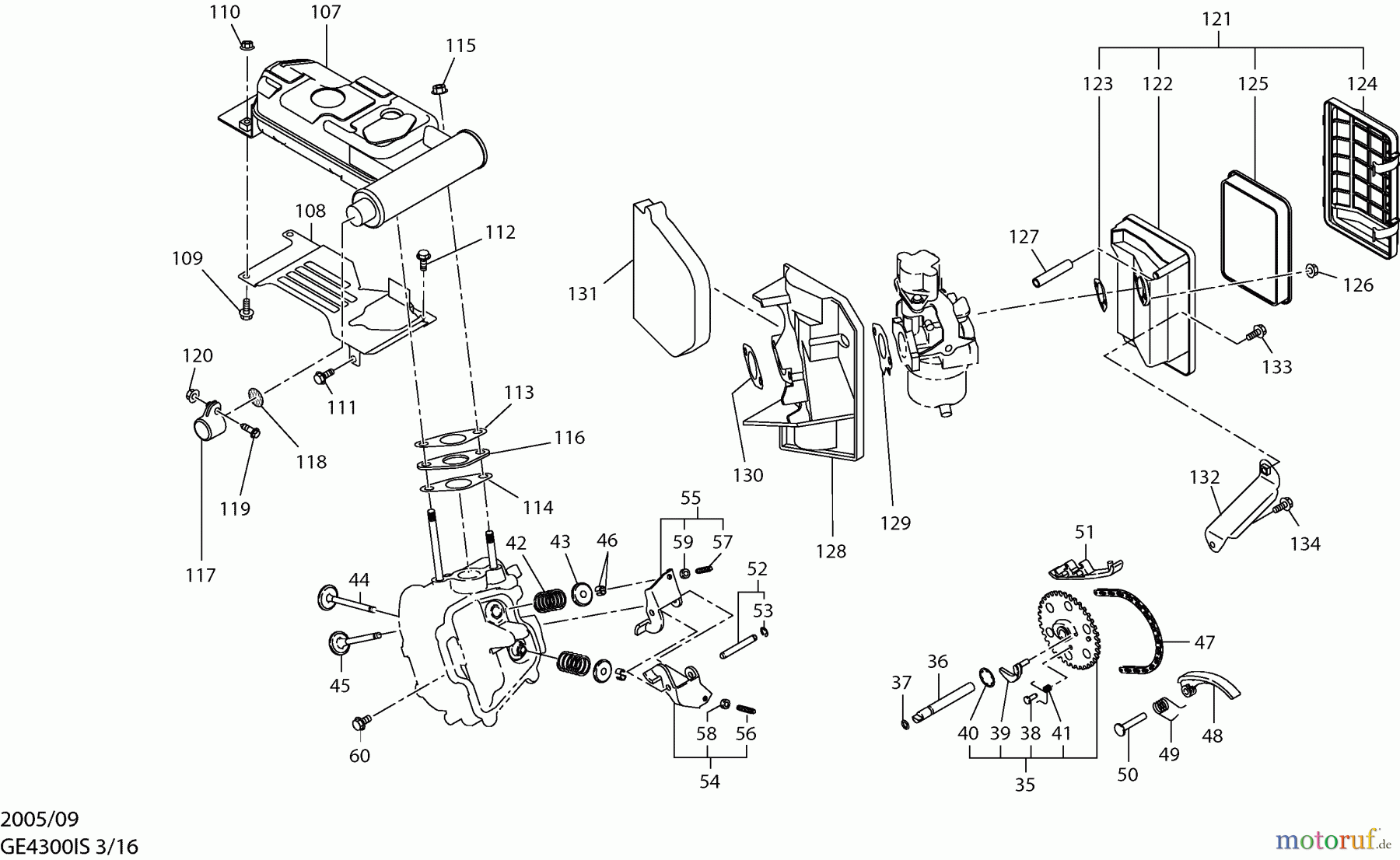  Dolmar Stromerzeuger GE-4300 IS 3  Ventile, Luftfilter, Schalldämpfer