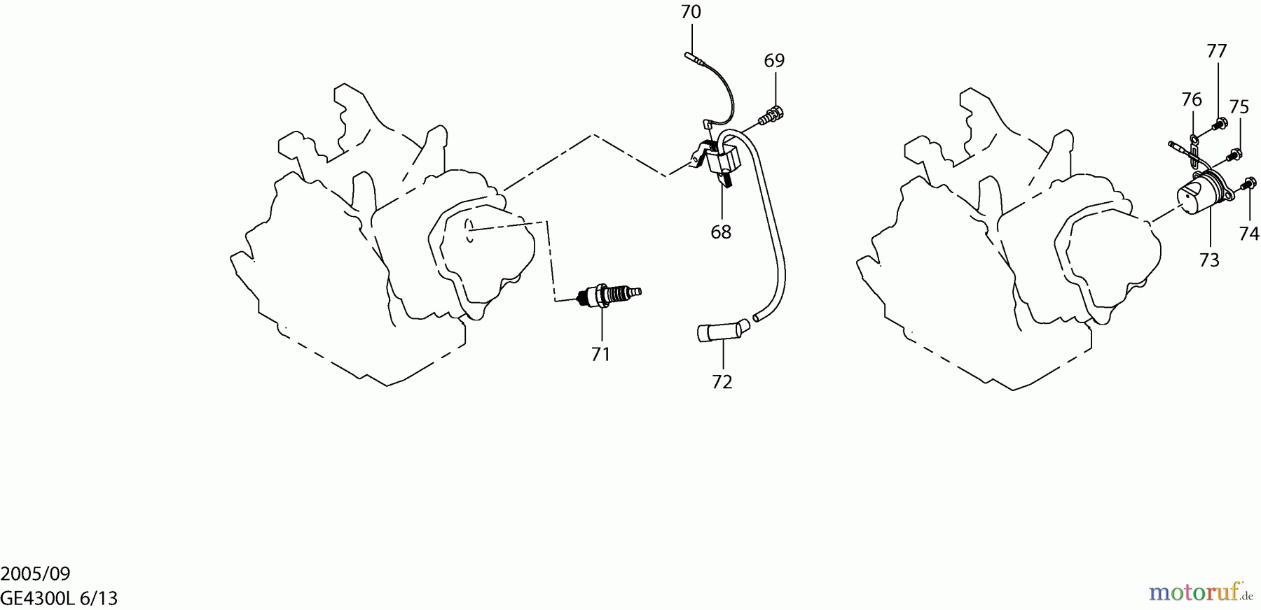 Dolmar Stromerzeuger GE-4300 L 6 Zündung, Ölsensor