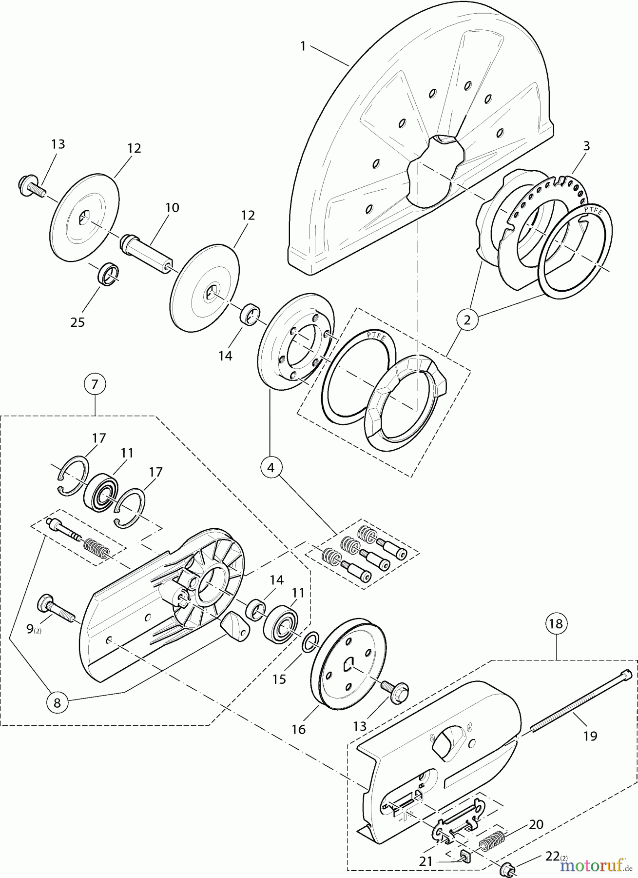  Dolmar Trennschleifer Benzin PC-6212 7  Schneidvorsatz, Schutzhaube