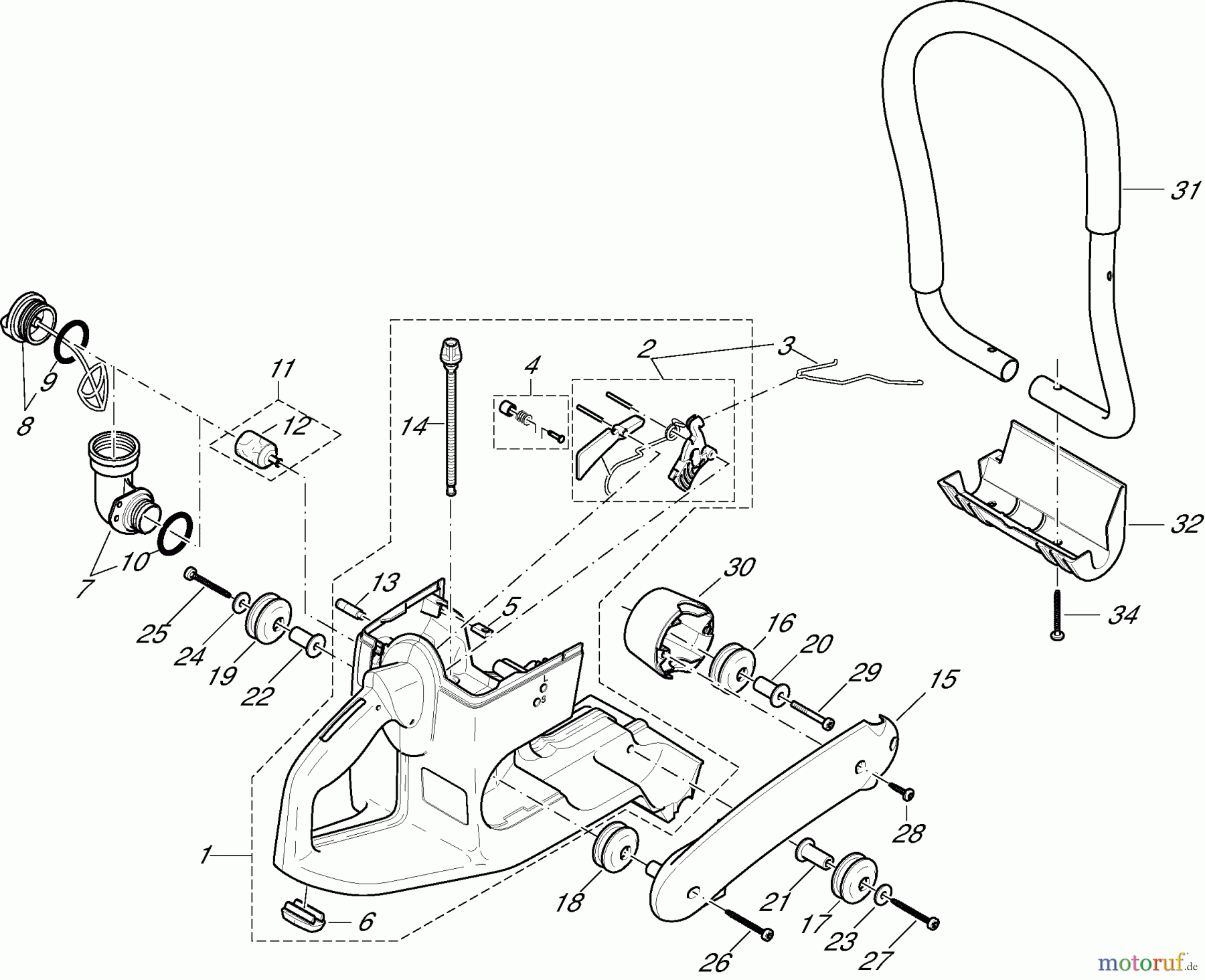 Dolmar Trennschleifer Benzin PC-7314 1 Tankeinheit und Handgriffe