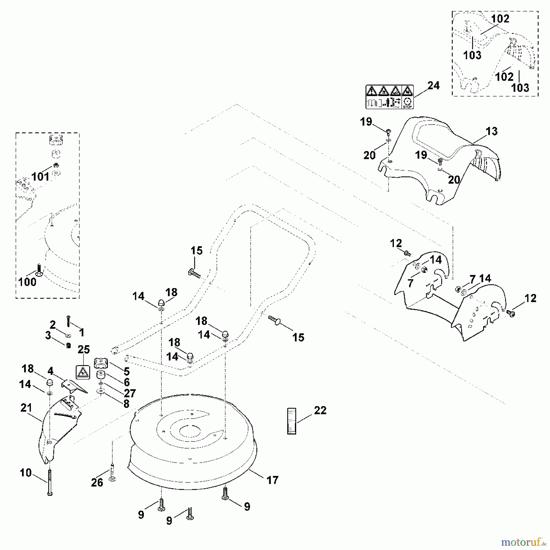  Viking Rasenmäher Benzinrasenmäher MB 3 RT, MB 3 RC B - Gehäuse