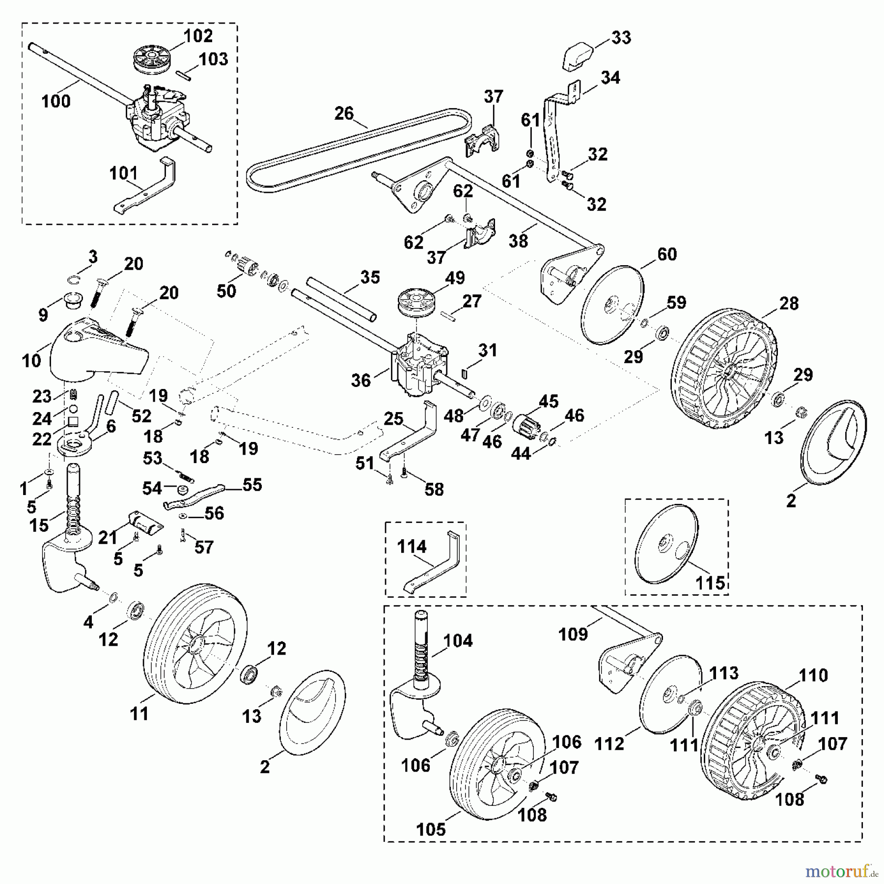 Viking Rasenmäher Benzinrasenmäher MB 3 RT, MB 3 RC C - Fahrwerk MB 3 RT