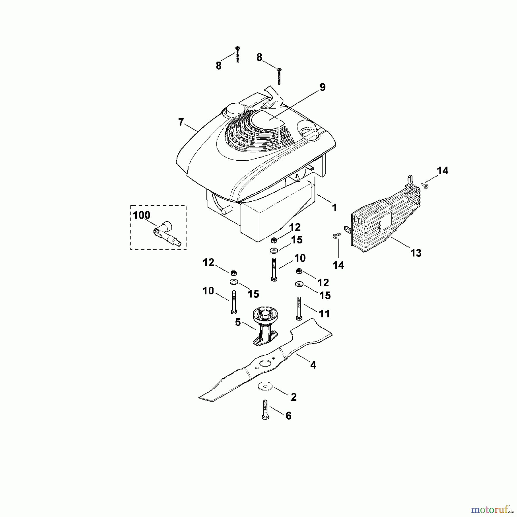 Viking Rasenmäher Benzinrasenmäher MB 3 RT, MB 3 RC E - Motor, Messer