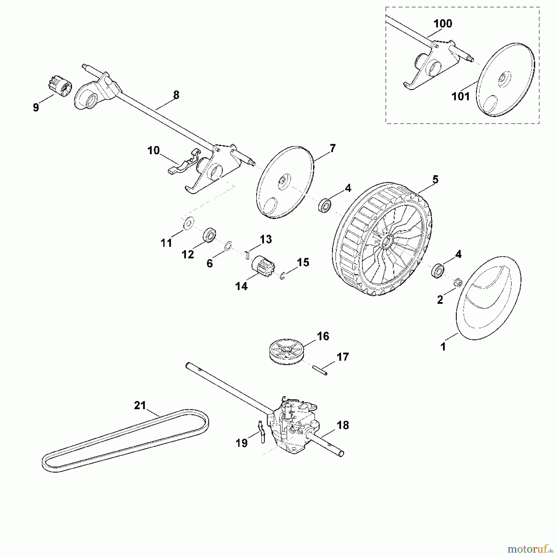 Viking Rasenmäher Benzinrasenmäher MB 650.0 T, MB 650.0 TK E - Hinterachse, Getriebe