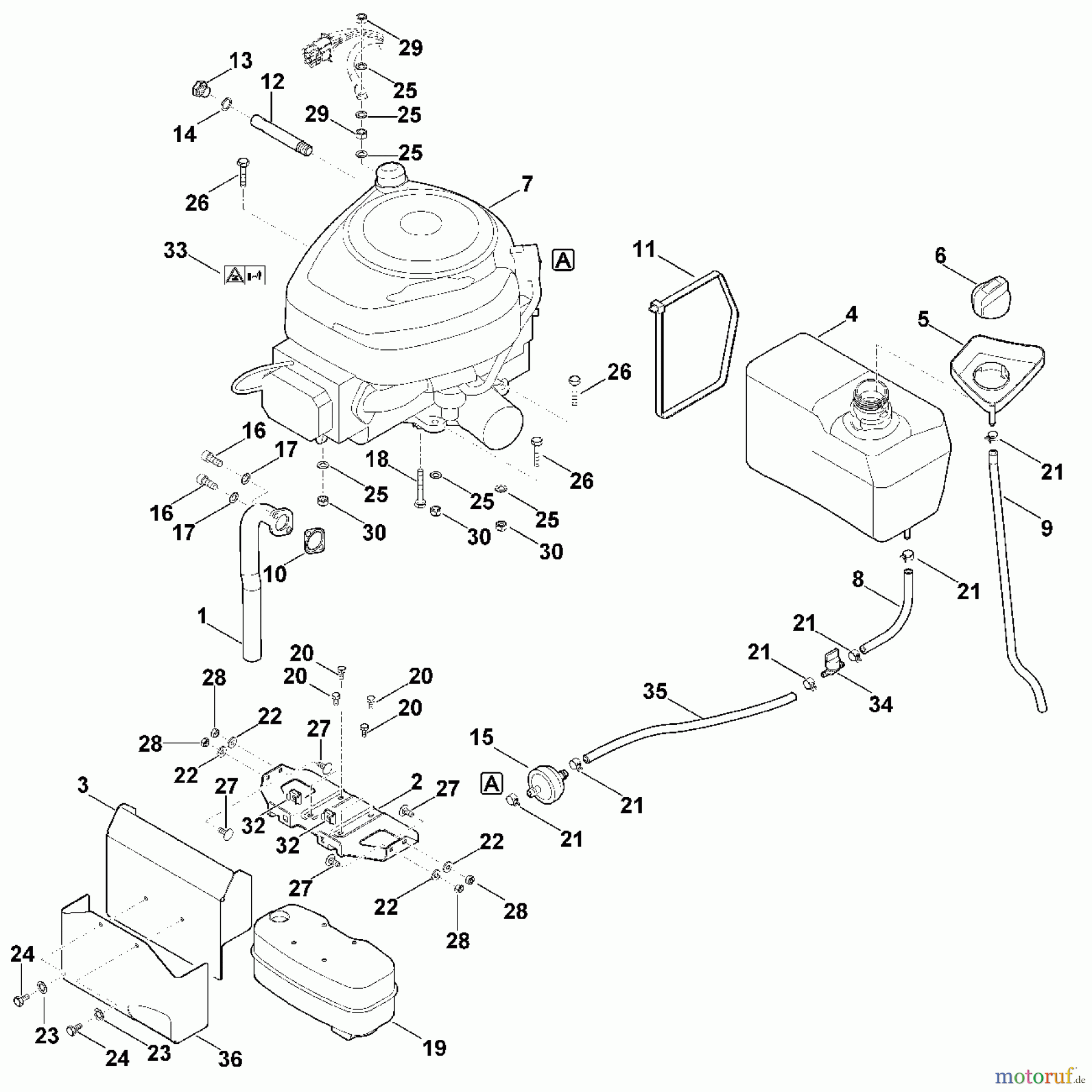 Viking Rasentraktoren Rasentraktoren MT 4097.0 SX G - Motor, Tank