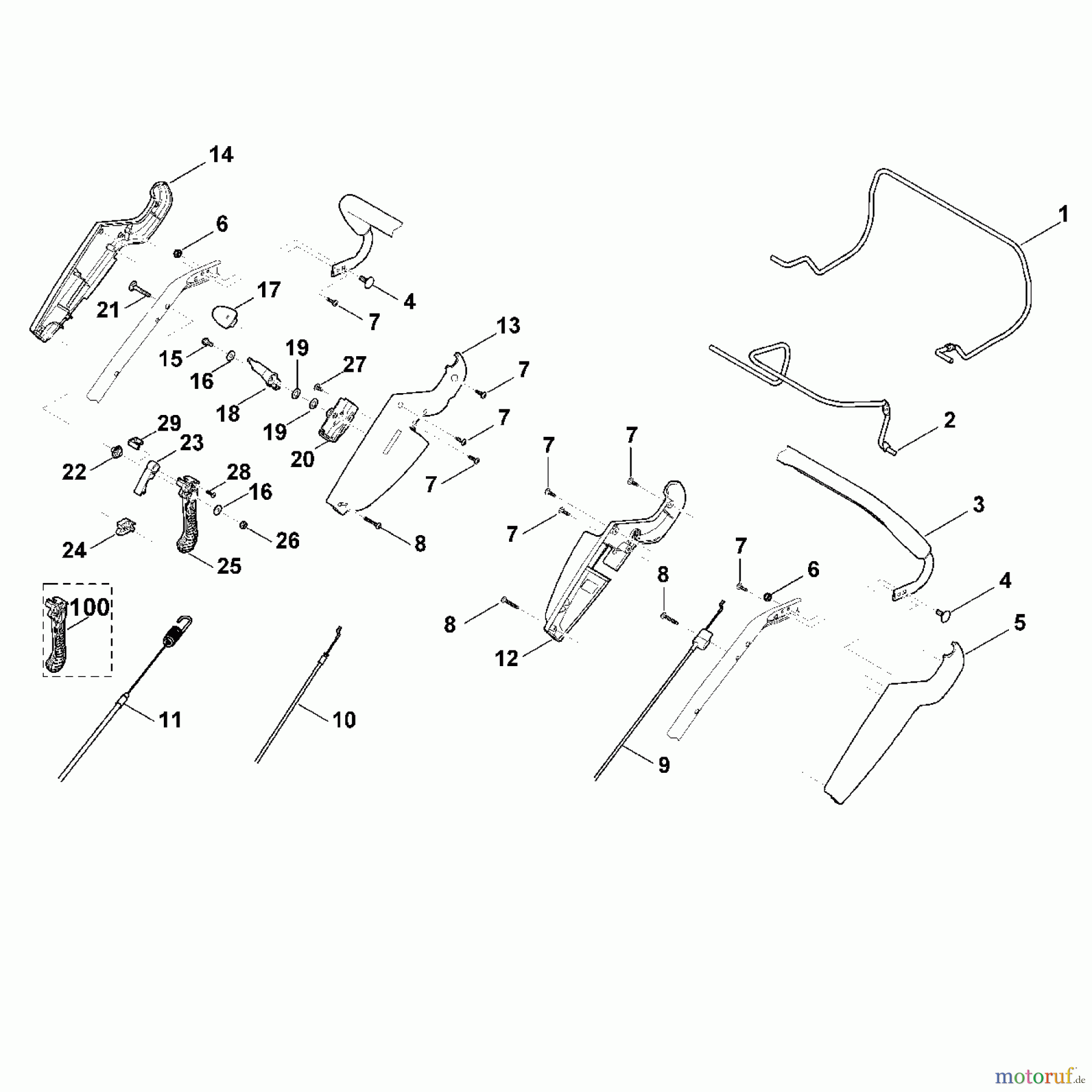 Viking Rasenmäher Benzinrasenmäher MB 655.0 GQ A - Lenker Oberteil