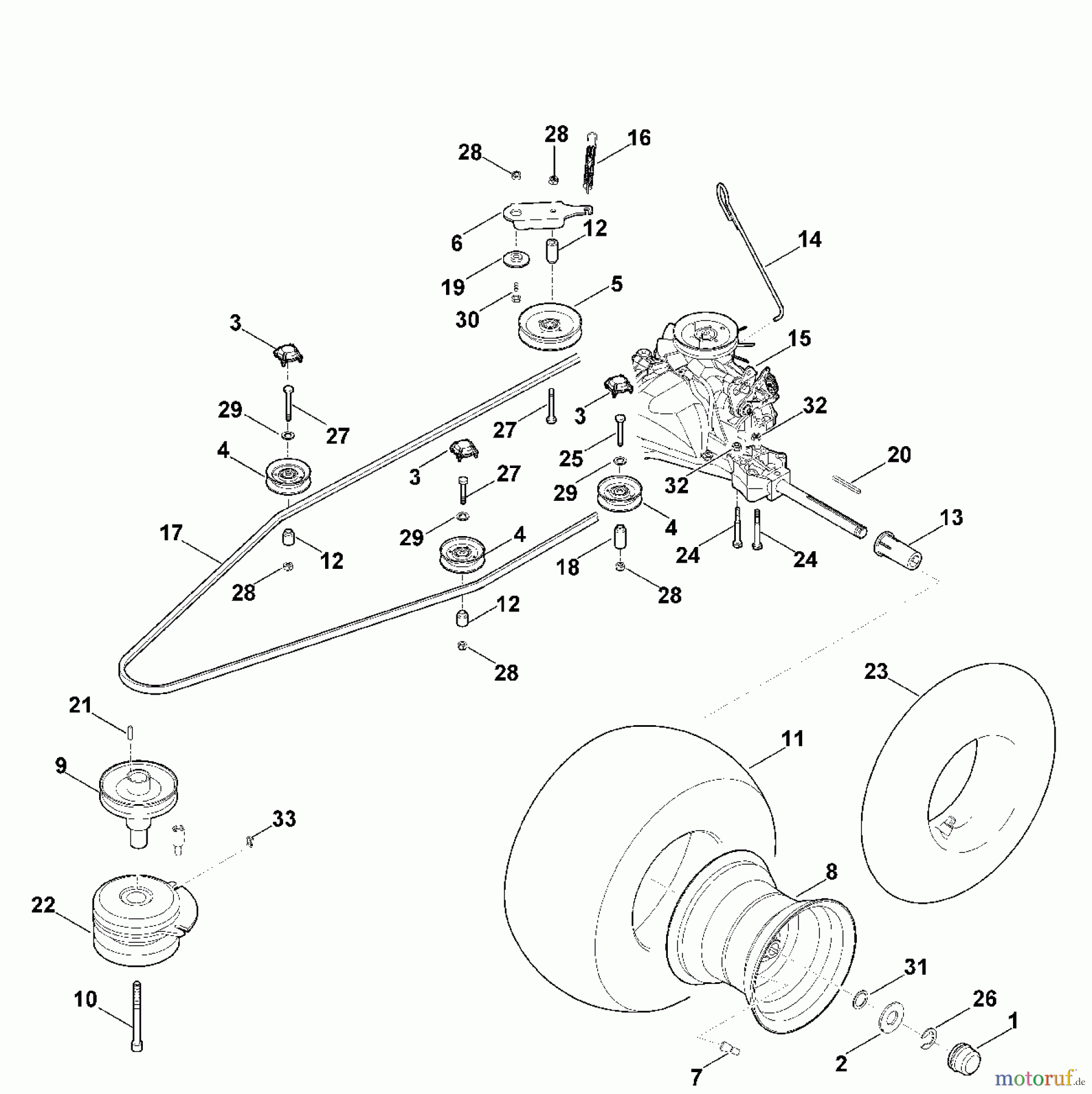 Viking Rasentraktoren Rasentraktoren MT 4097.0 S H - Getriebe, Hinterrad