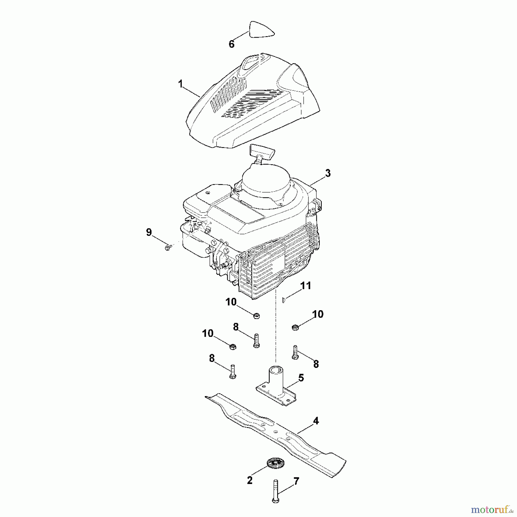Viking Rasenmäher Benzinrasenmäher MB 248.2 D - Motor, Messer