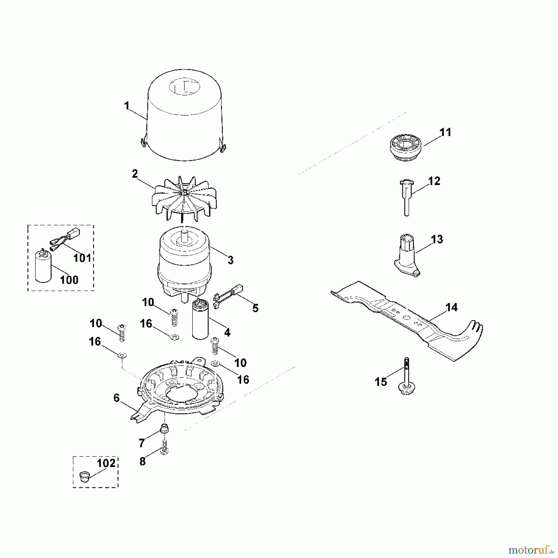 Viking Rasenmäher Elektrorasenmäher ME 545.0 V F - Motor, Messer