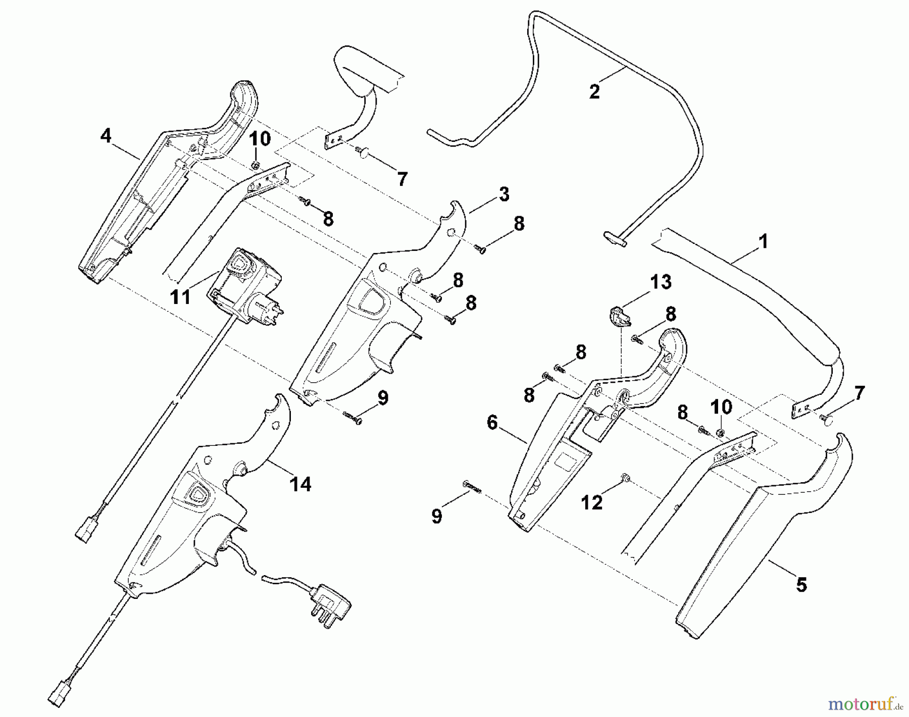 Viking Rasenmäher Elektrorasenmäher ME 545.0 A - Lenker Oberteil