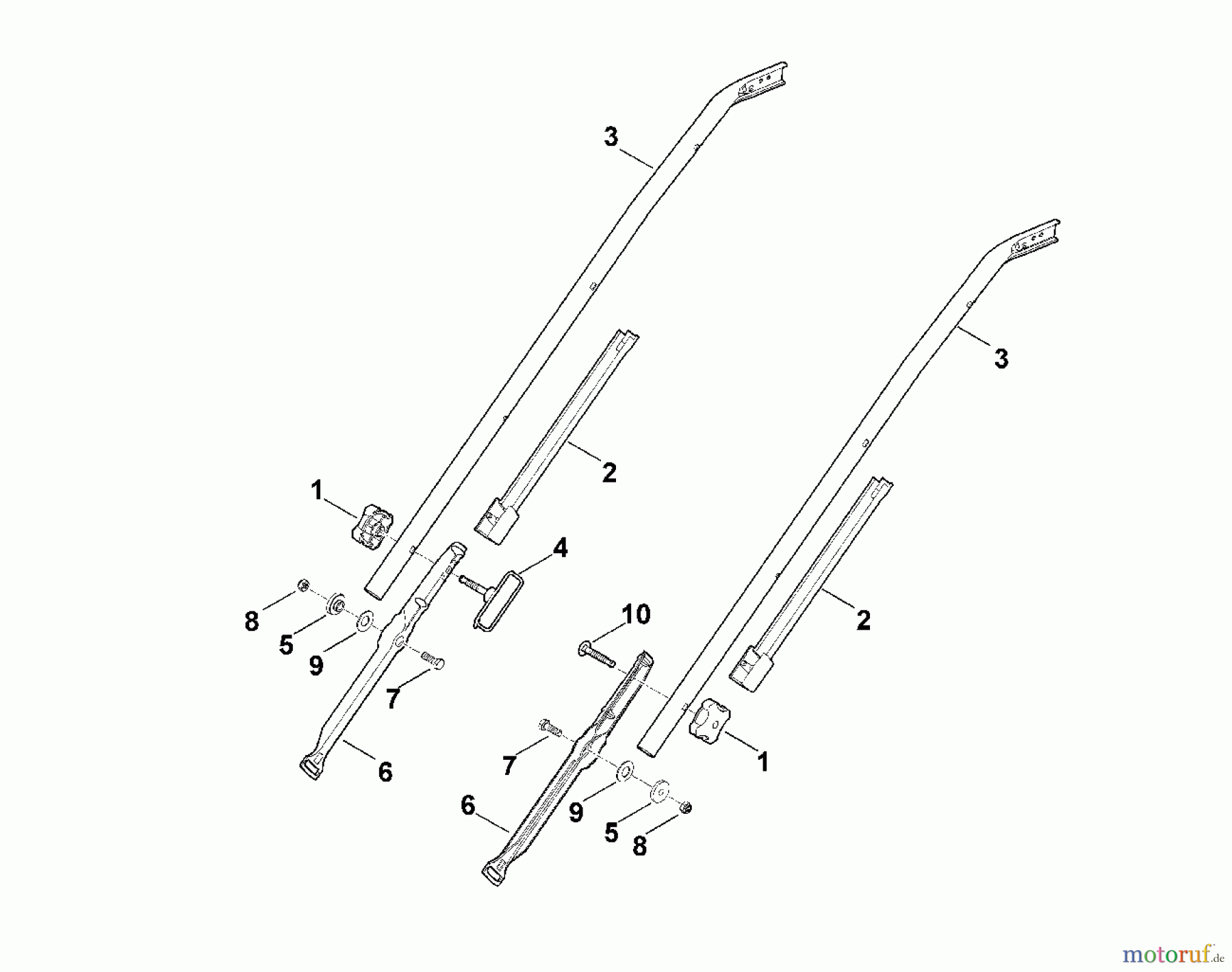 Viking Rasenmäher Elektrorasenmäher ME 545.0 B - Lenker Unterteil