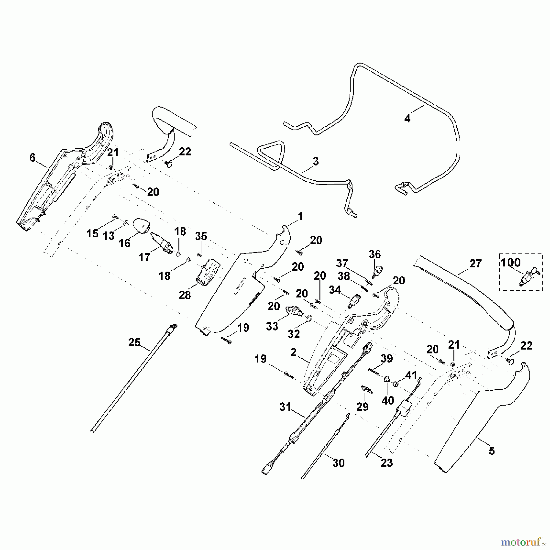 Viking Rasenmäher Benzinrasenmäher MB 650.0 VE A - Lenker Oberteil