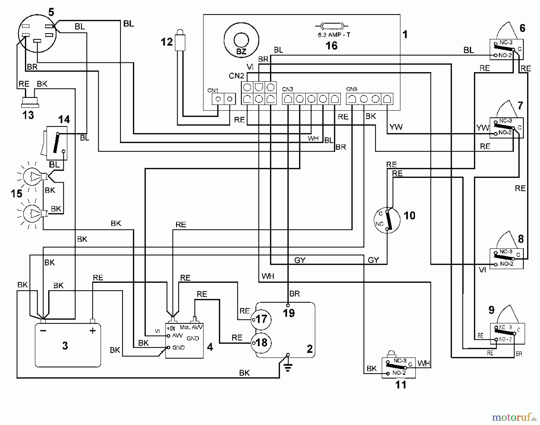  Viking Aufsitzmäher Aufsitzmäher MT 585 M1 - Schaltplan