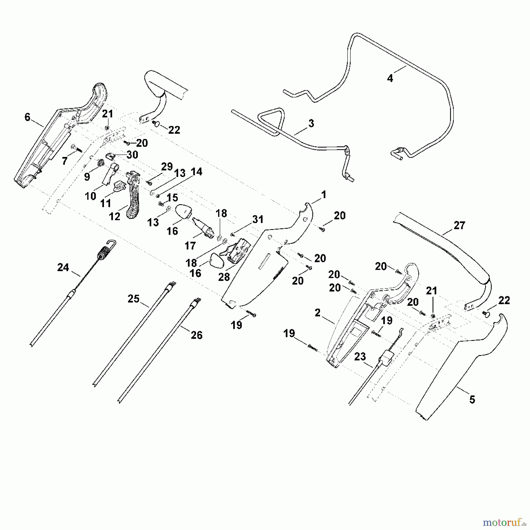 Viking Rasenmäher Benzinrasenmäher MB 650.0 OS A - Lenker Oberteil