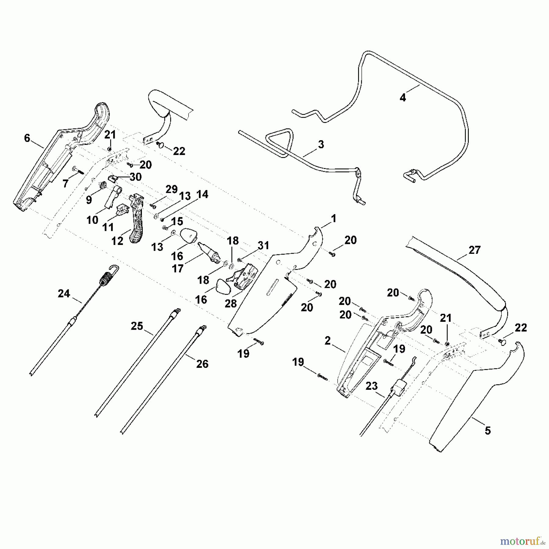 Viking Rasenmäher Benzinrasenmäher MB 655.0 OS A - Lenker Oberteil