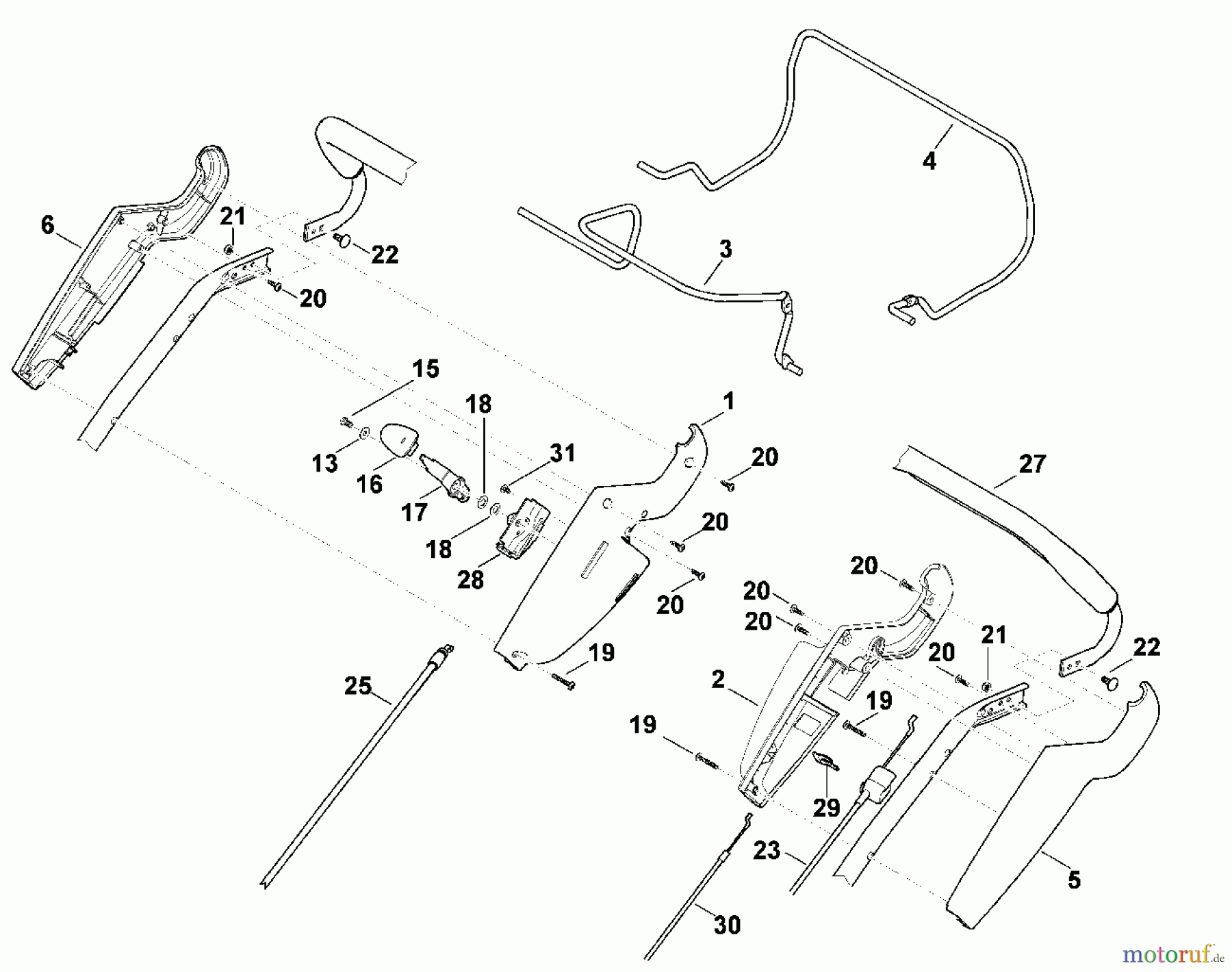 Viking Rasenmäher Benzinrasenmäher MB 655.0 V, MB 655.0 VM A - Lenker Oberteil