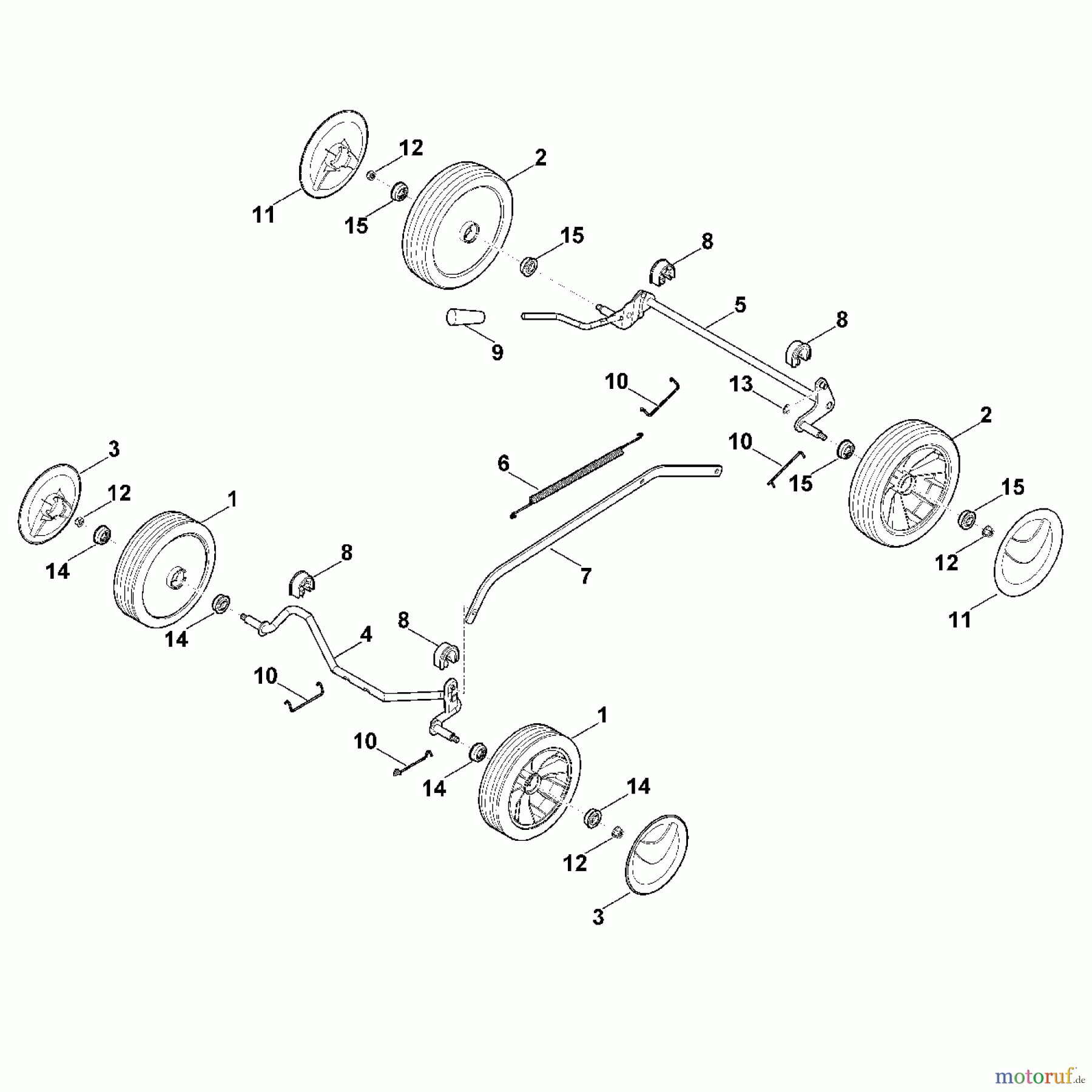 Viking Rasenmäher Benzinrasenmäher MB 248.3 C - Fahrwerk