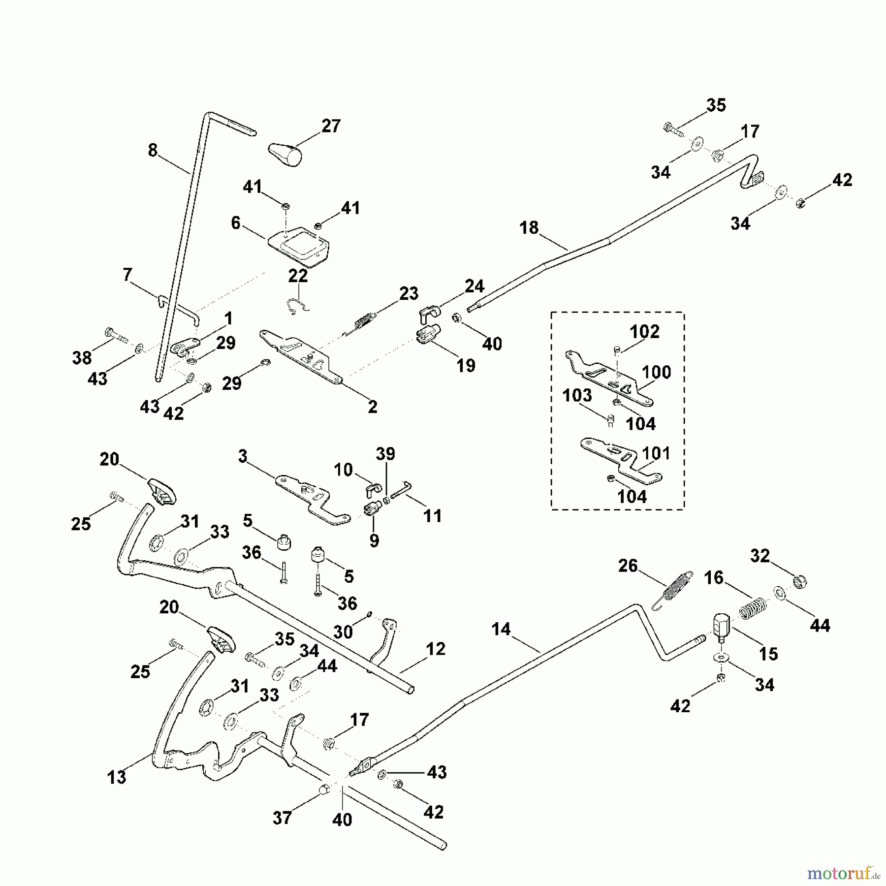 Viking Rasentraktoren Rasentraktoren MT 5097.0 C K - Bremse und Schalthebel