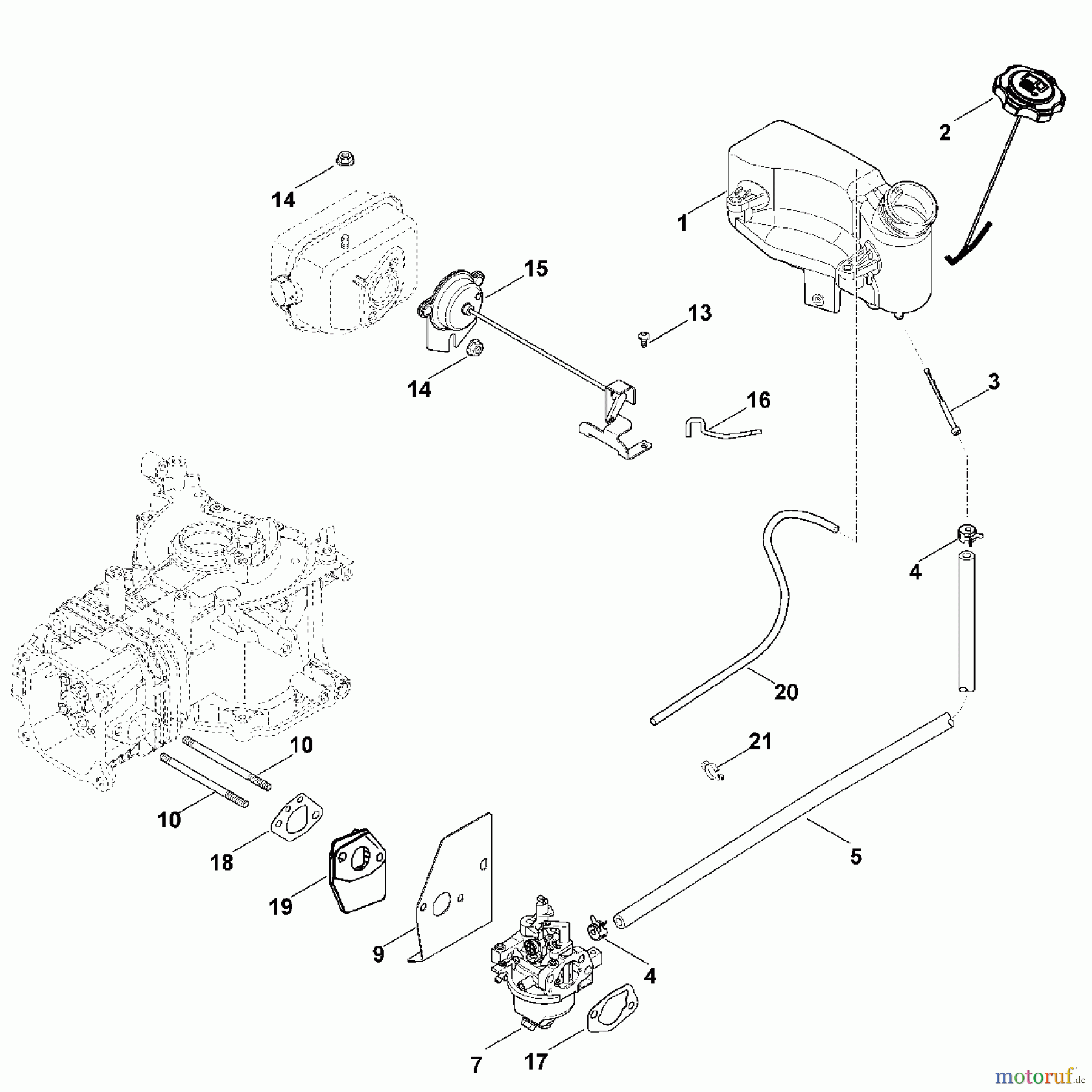 Viking Motoren KOHLER XT - 675 (XT 675 - 2047) G - Vergaser, Kraftstoffleitung