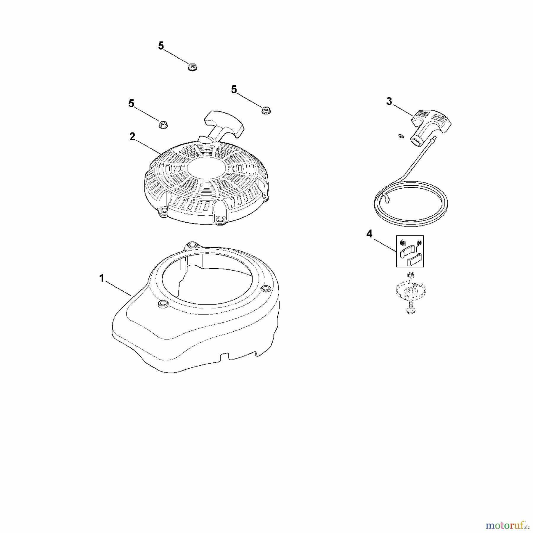 Viking Motoren KOHLER XT - 800 (XT800 - 2053) K - Lüfterdeckel, Anwerfervorrichtung