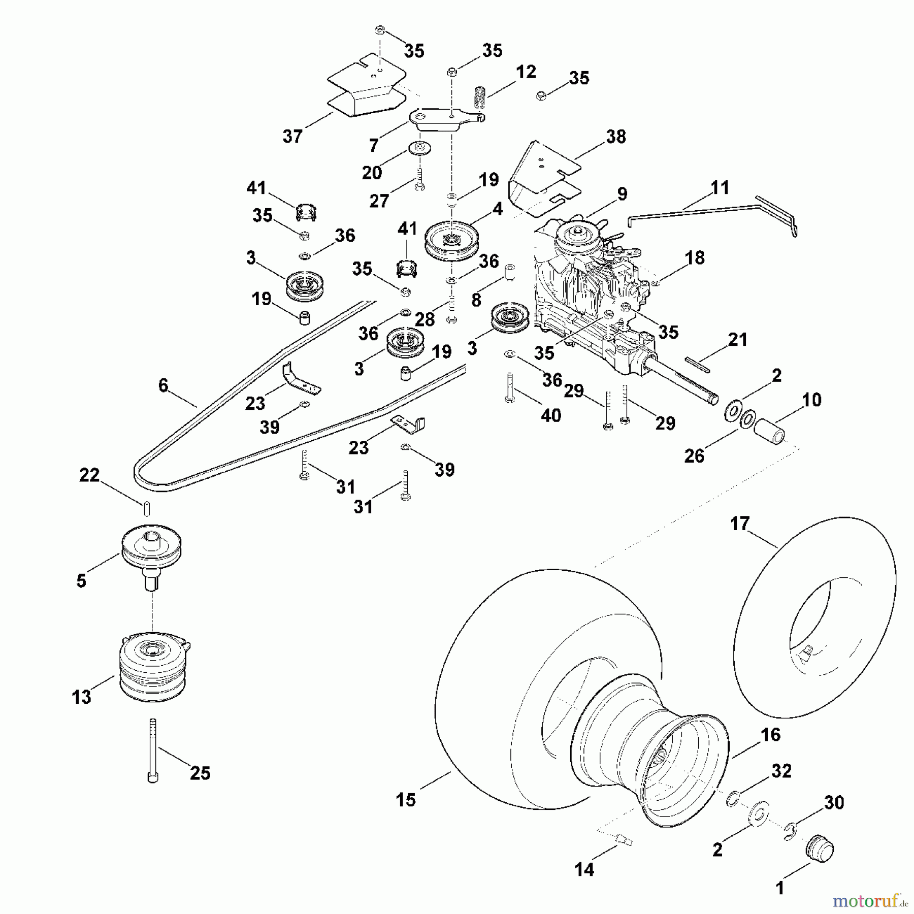 Viking Rasentraktoren Rasentraktoren MT 6112.0 ZL J - Getriebe, Hinterrad