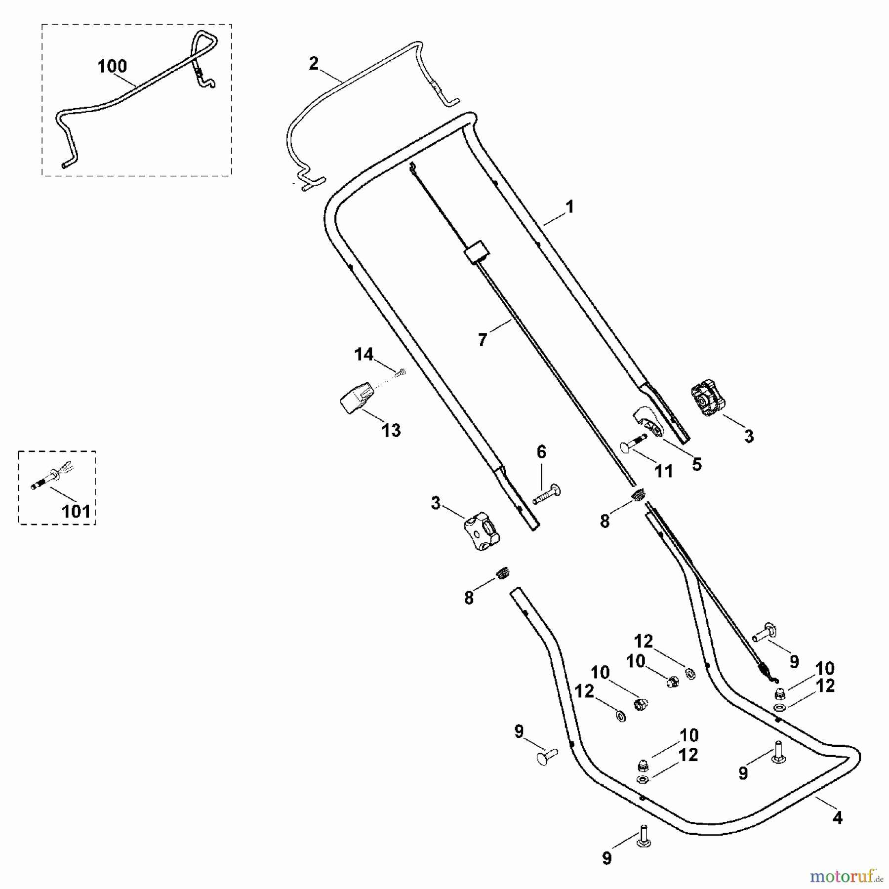 Viking Rasenmäher Benzinrasenmäher MB 2.1 R A - Lenker