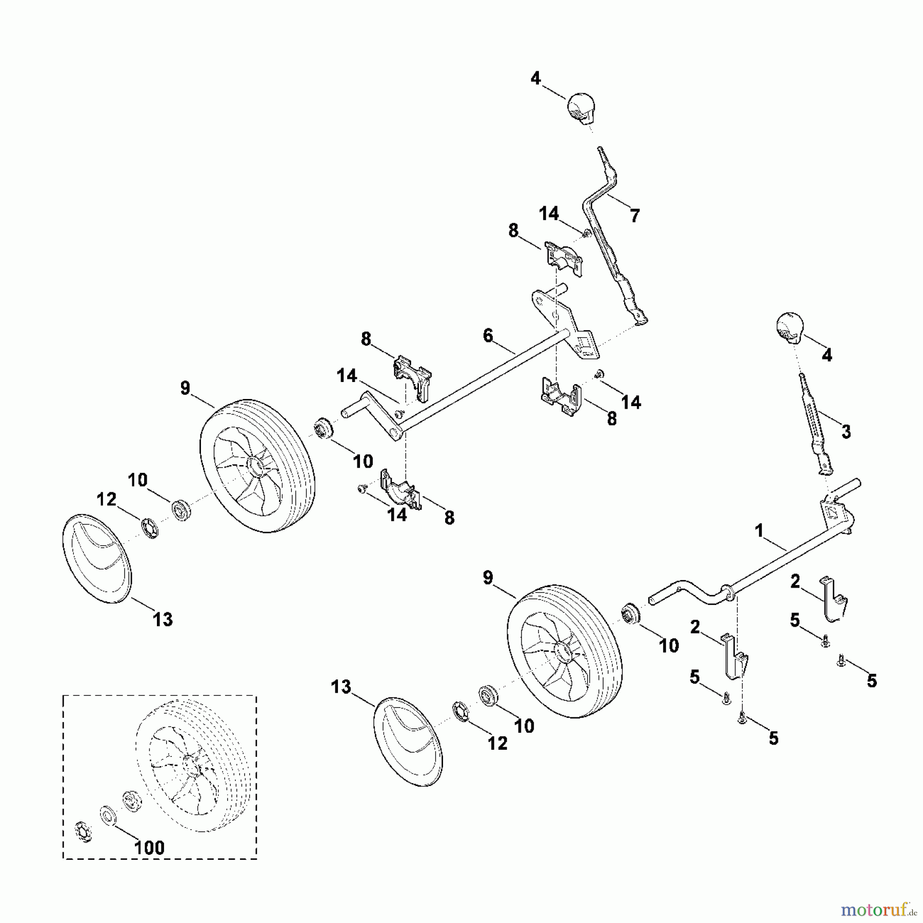  Viking Rasenmäher Benzinrasenmäher MB 443.0 C C - Fahrwerk