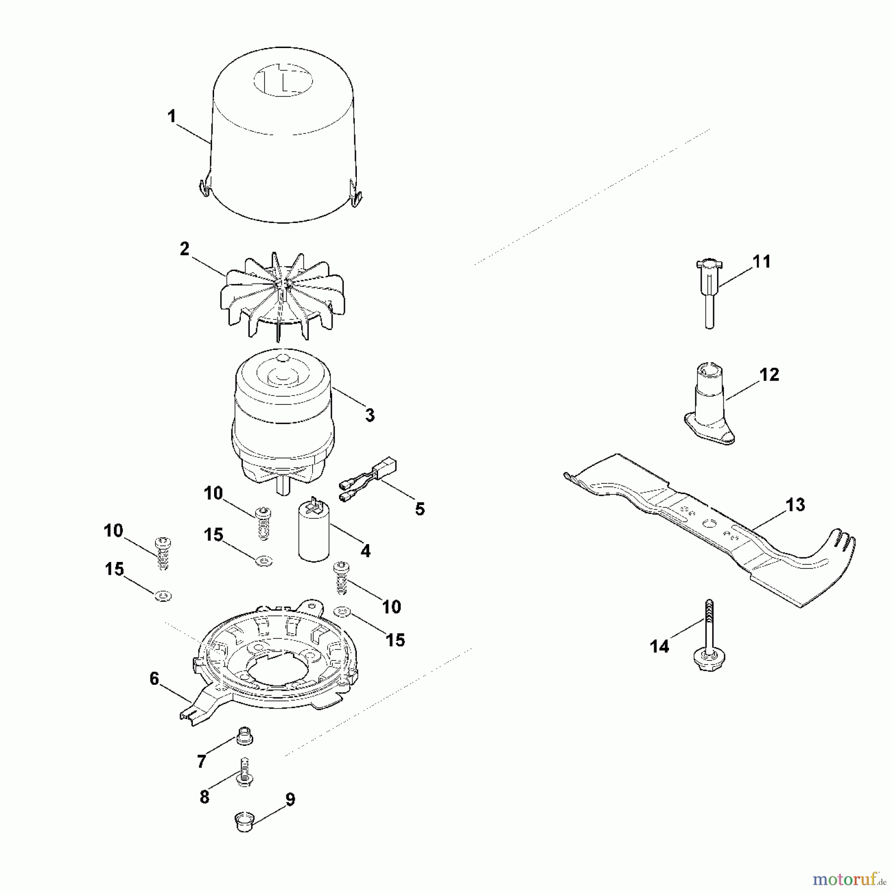 Viking Rasenmäher Elektrorasenmäher ME 545.1 D - Motor, Messer